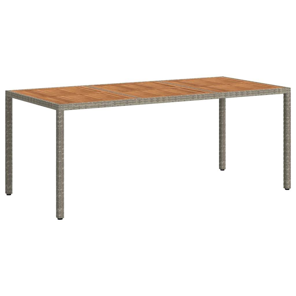 ComfortXL - Table de Jardin Design Grise 190x90cm en Poly Rotin avec Plateau en Bois d'Acacia Massif – ComfortXL Outdoor Living - Image 5