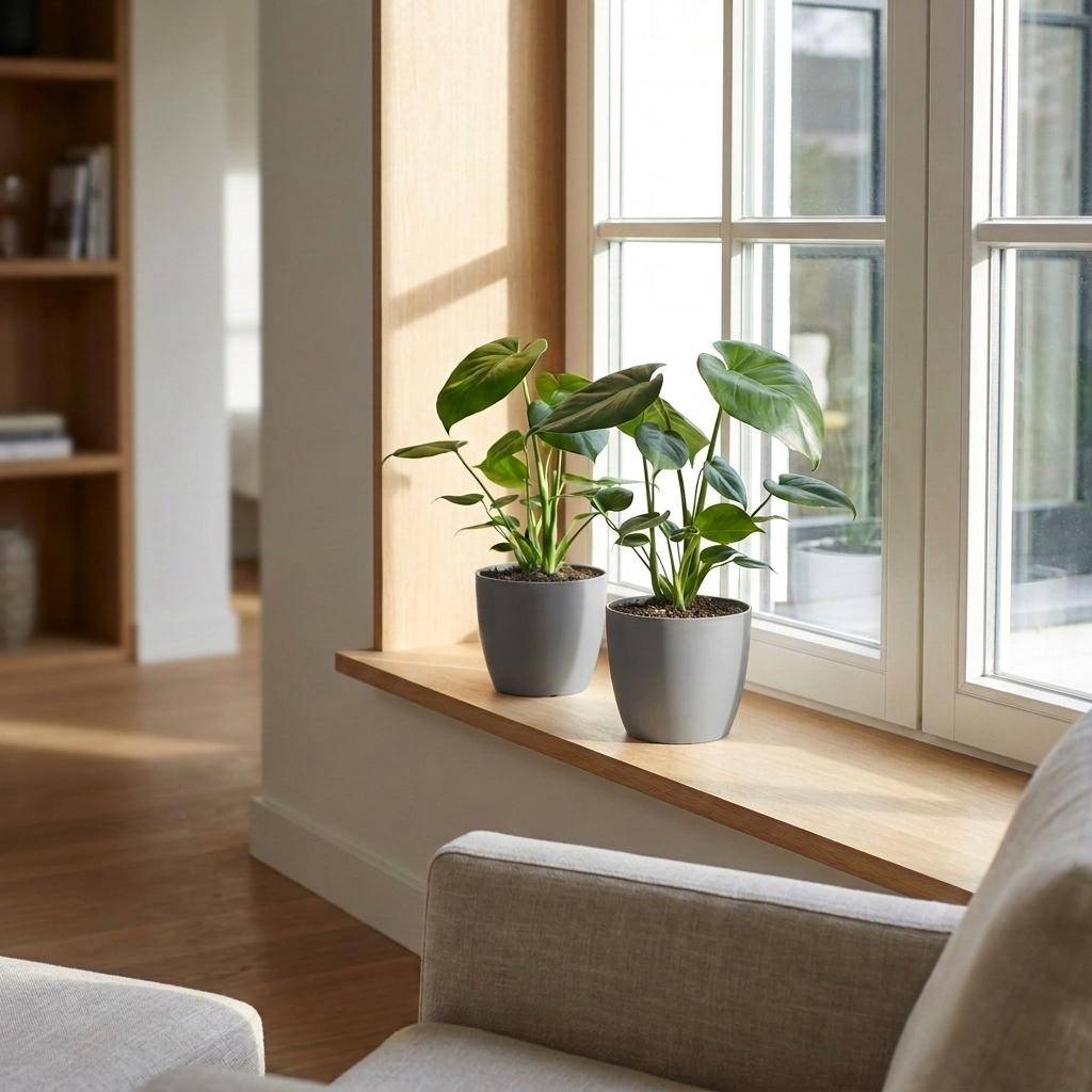 Monstera Deliciosa - Pot de 12cm - 2 plantes - Gris - Plantes d'intérieur - Image 3