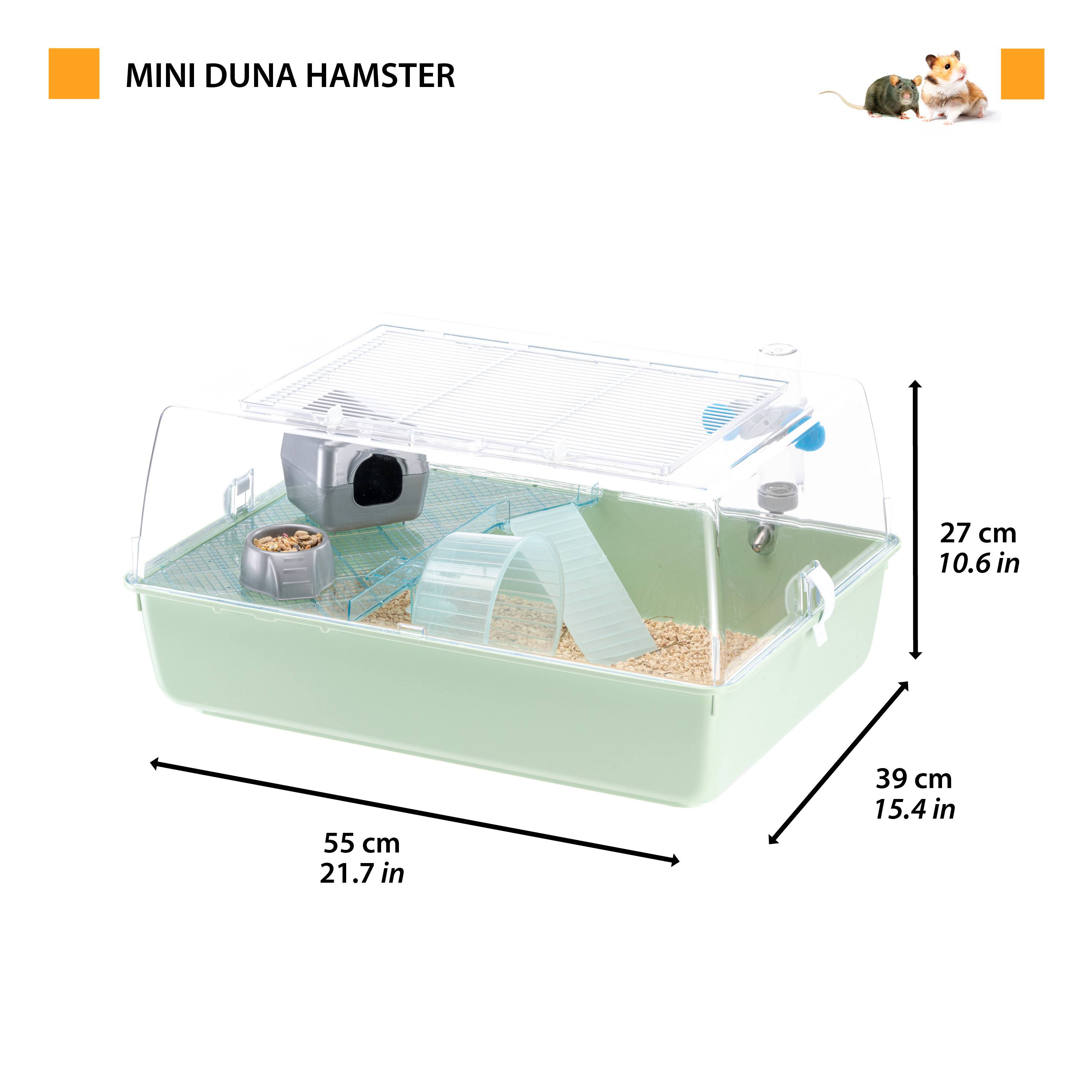 Ferplast - FERPLAST MINI DUNA HAMSTER Cage pour Rongeurs pour Hamsters, Souris, en Plastique, Accessoires inclus : Mangeoire, Abreuvoir, Étagère, Maison, - Imagen 2