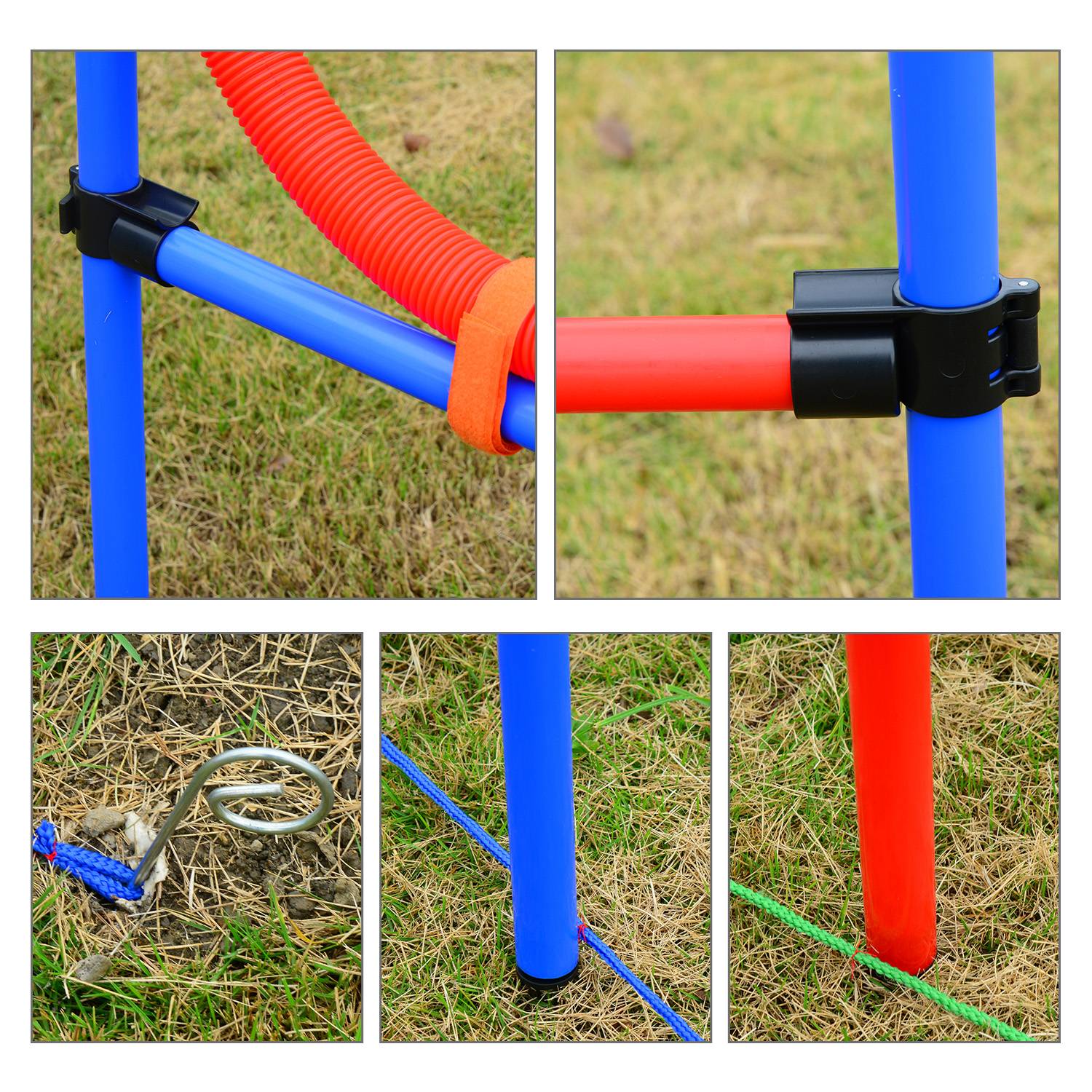 Parcours d'agility pour chien acier rouge et bleu 95 x 15 x 60 cm - PANGIVO - Image 10