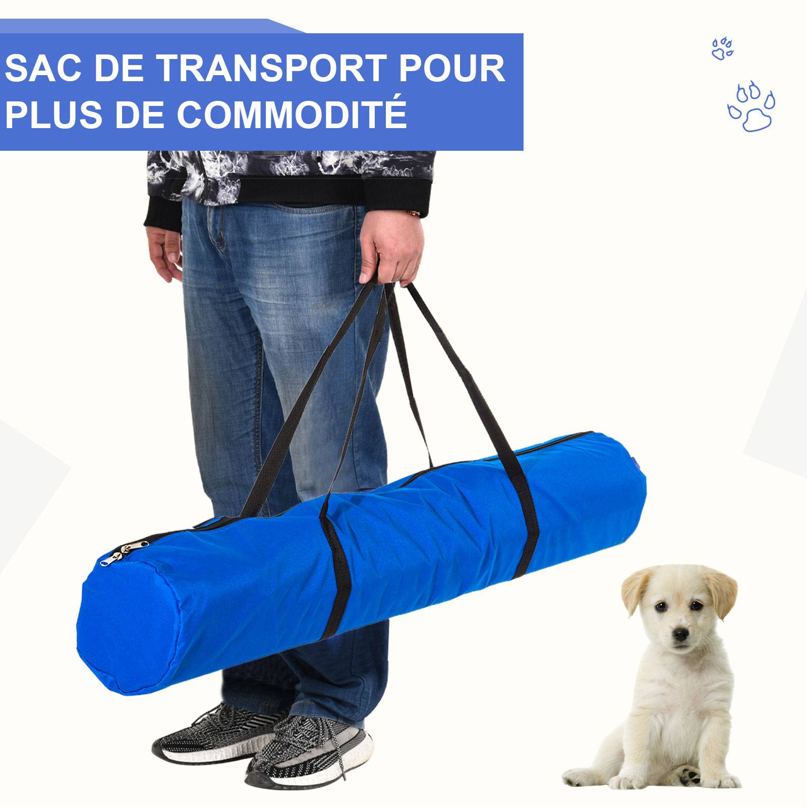 Parcours d'agility pour chien acier rouge et bleu 95 x 15 x 60 cm - PANGIVO - Image 9