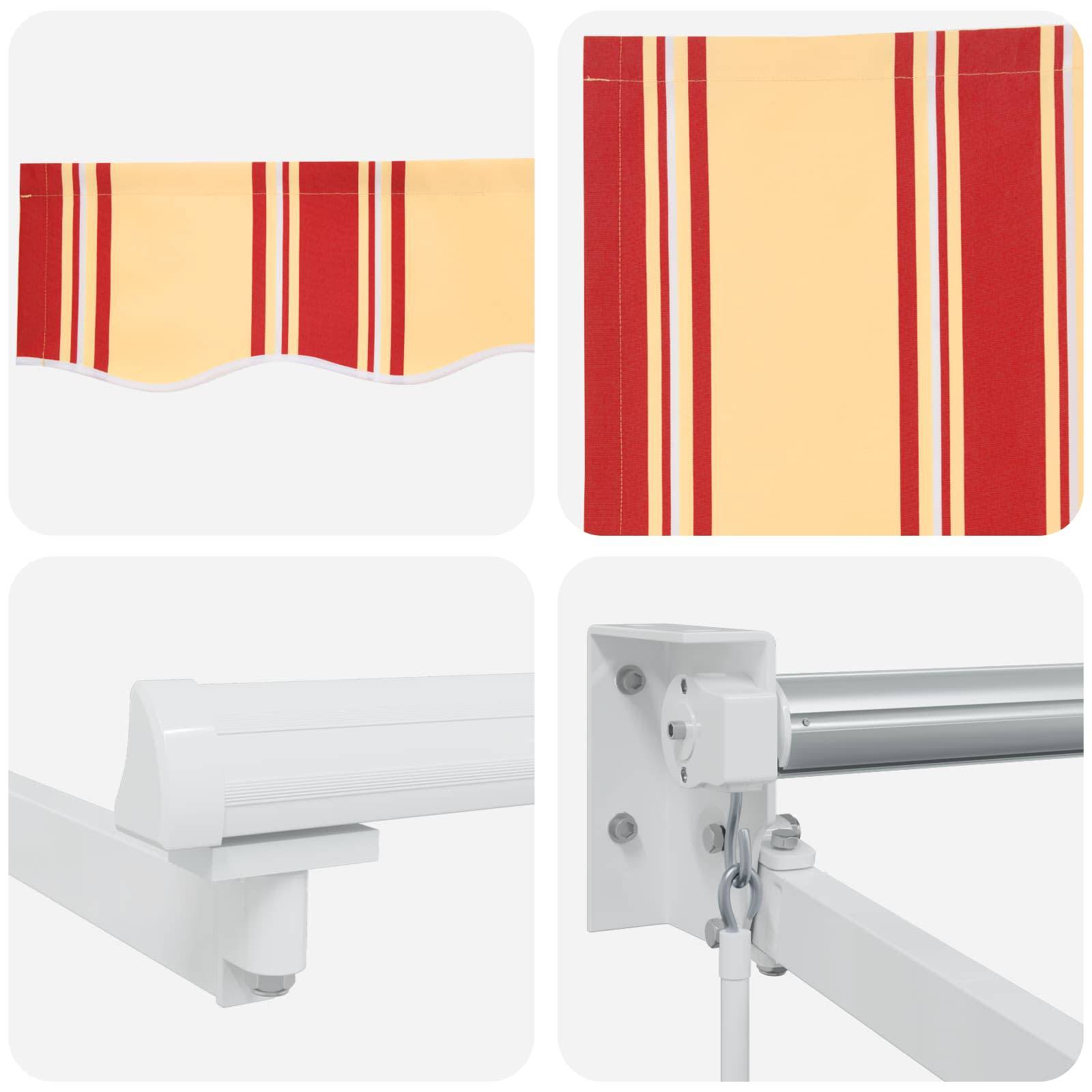 PANGIVO - Auvent rétractable aluminium jaune orange blanc 350 x 200 cm - PANGIVO - Image 7