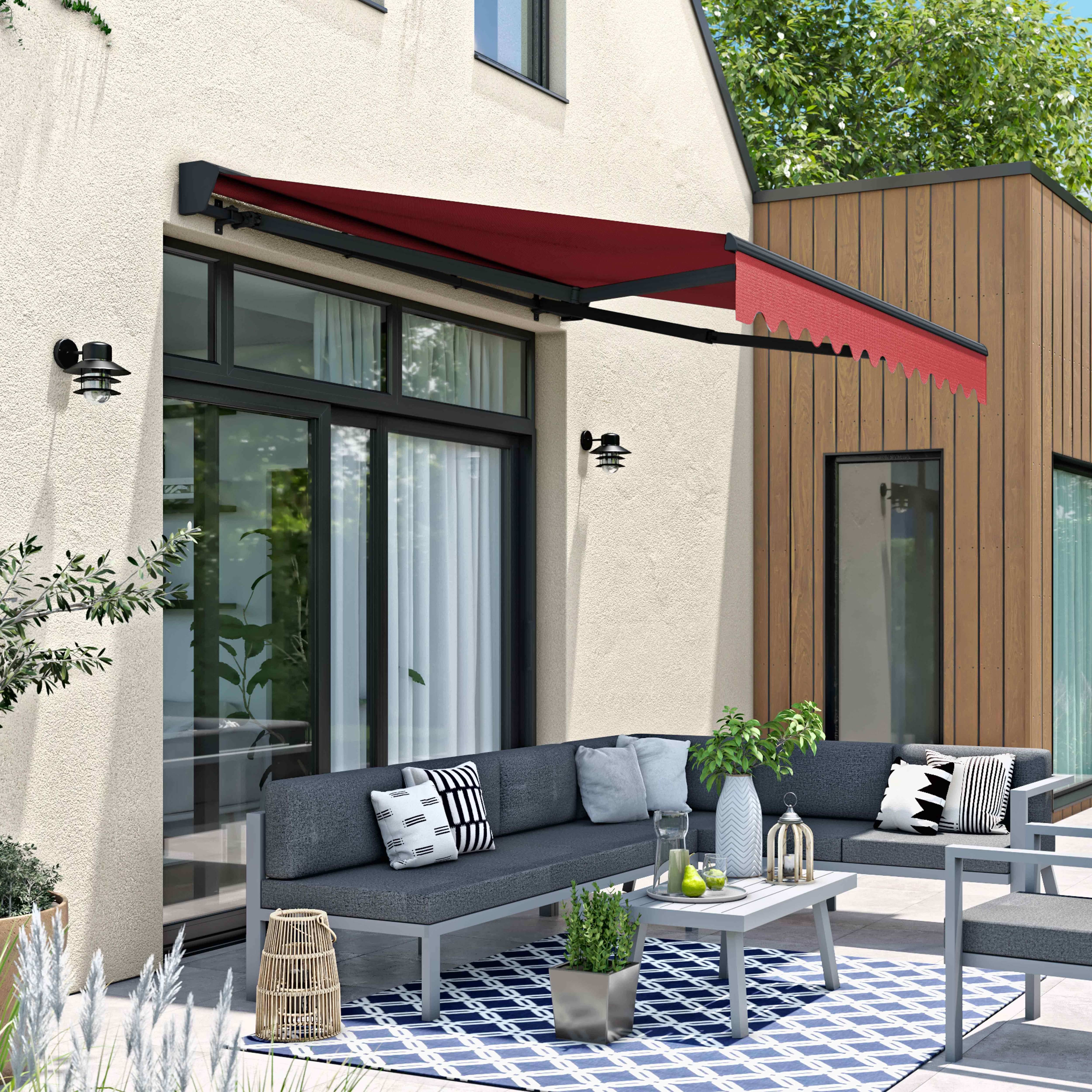 Oviala - Store banne semi-intégral 2,5x2m en aluminium rouge Brehat - Oviala - Imagen 2