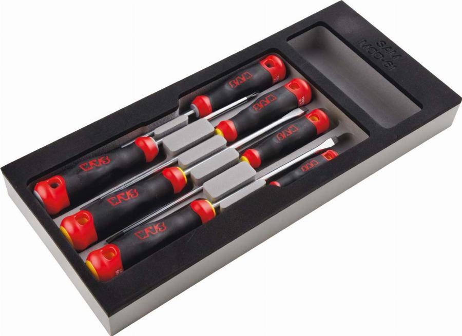Module mousse 1/3 de 7 tournevis bi-matière fente et pozidriv® SAM - TPZJ7MM - Imagen 1
