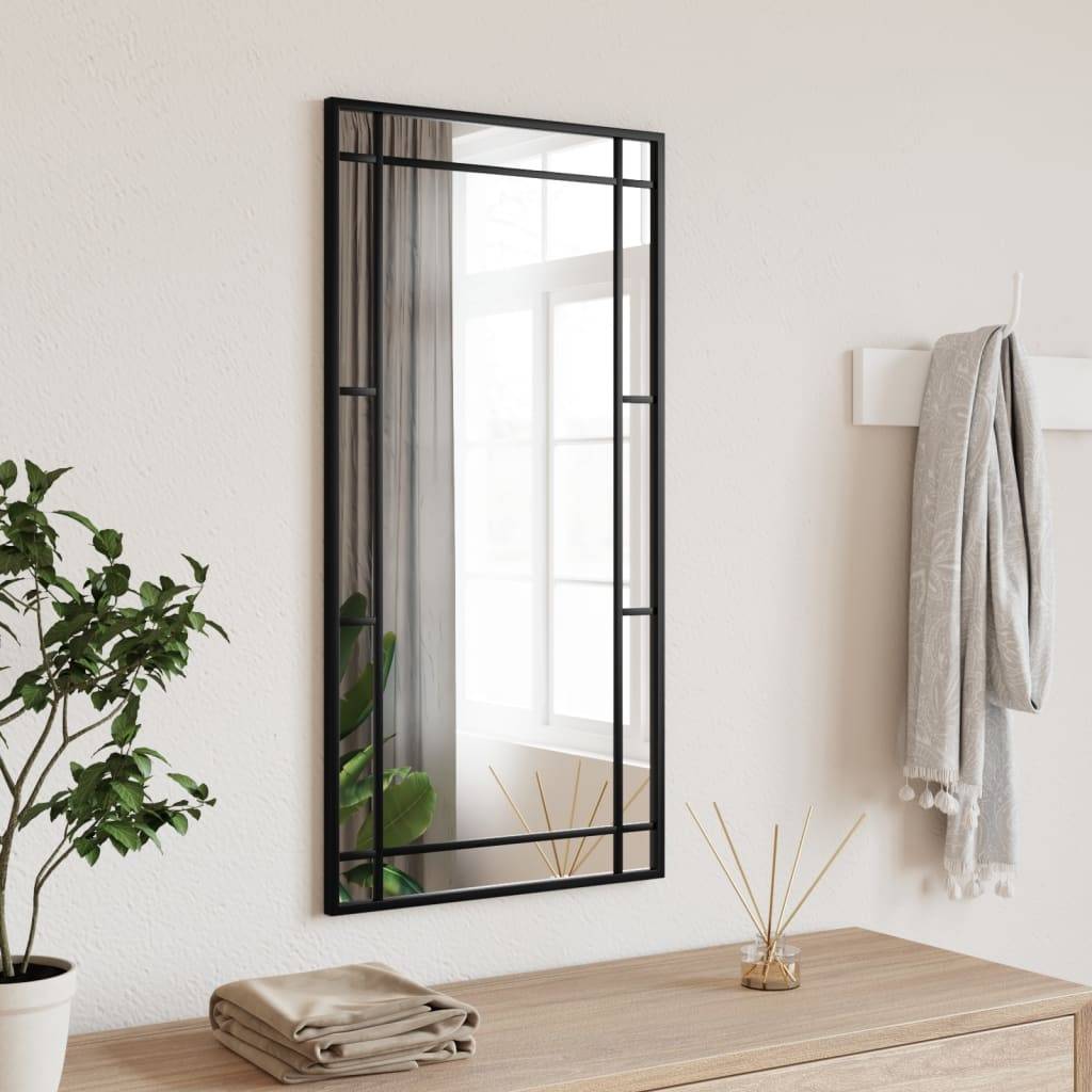 Maison Chic - Miroir mural - Miroir décoratif noir 40x80 cm rectangulaire fer - Image 2