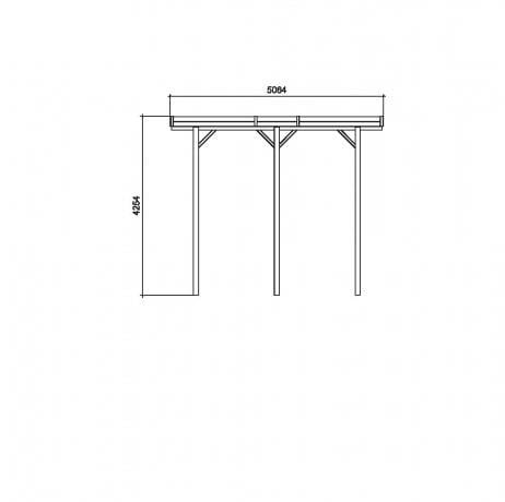 CARPORT BASE 4x5 H 4m, Ancrage A visser, Panneaux de toit Métal - Image 3