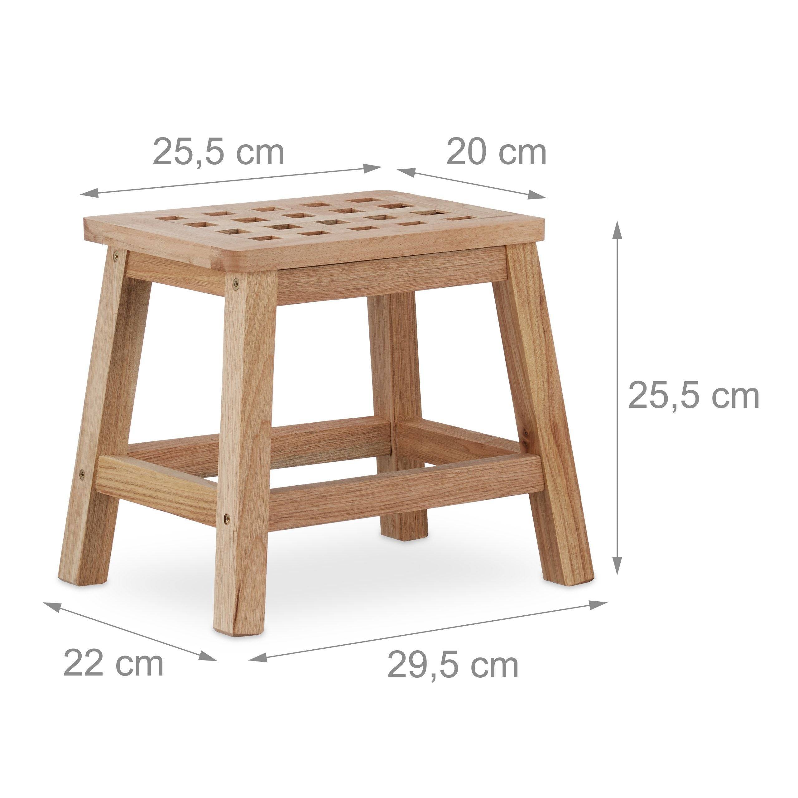 Helloshop26 - Tabouret repose-pied en bois support pour pot de fleurs et plantes en noyer - Imagen 1