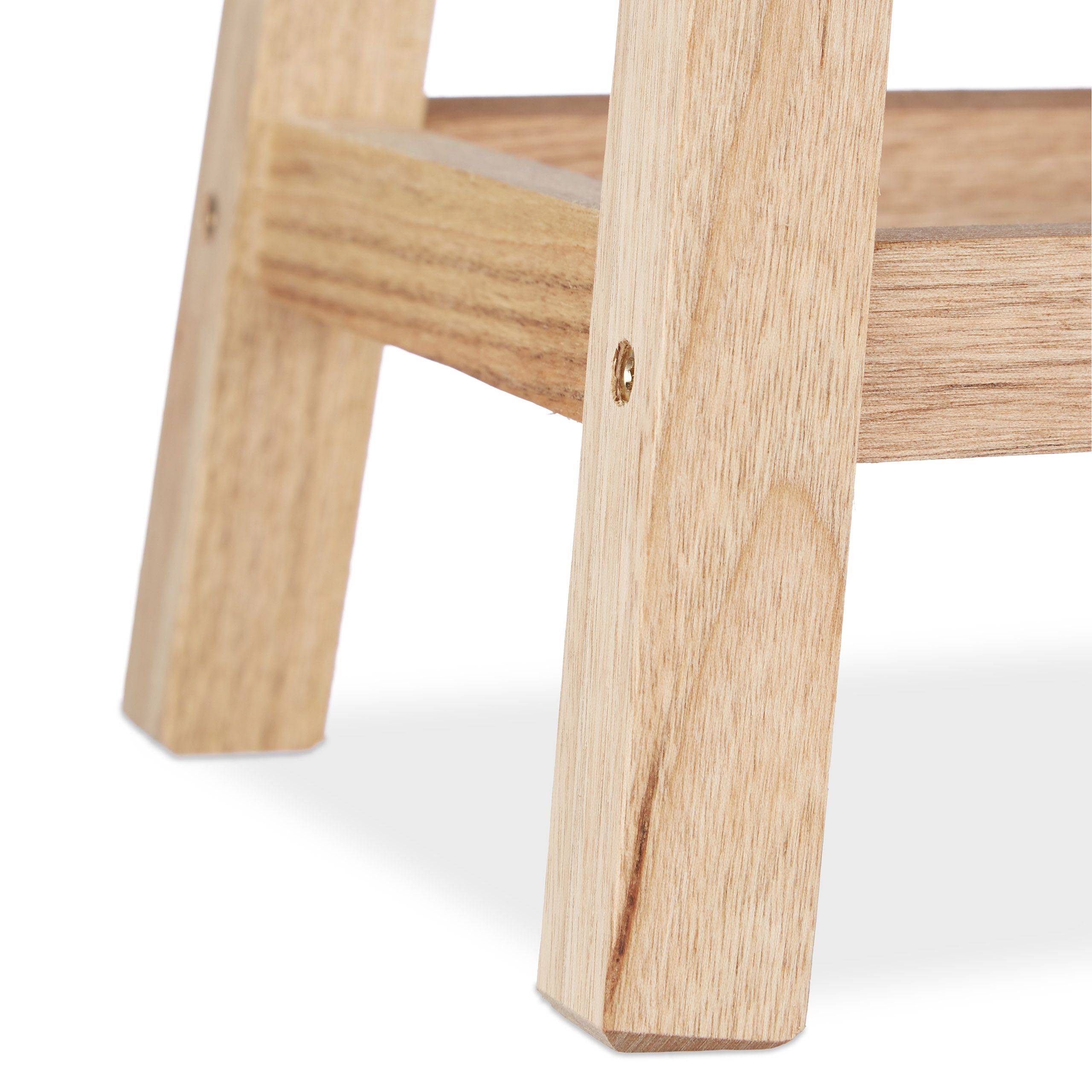 Helloshop26 - Tabouret repose-pied en bois support pour pot de fleurs et plantes en noyer - Imagen 3