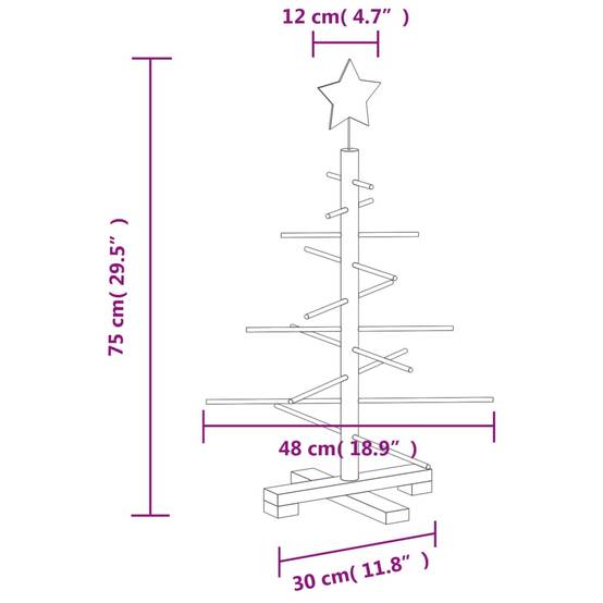 ComfortXL - Sapin de Noël en bois de pin décoratif à personnaliser pour fêtes intérieur 75 cm – ComfortXL Outdoor Living - Image 7
