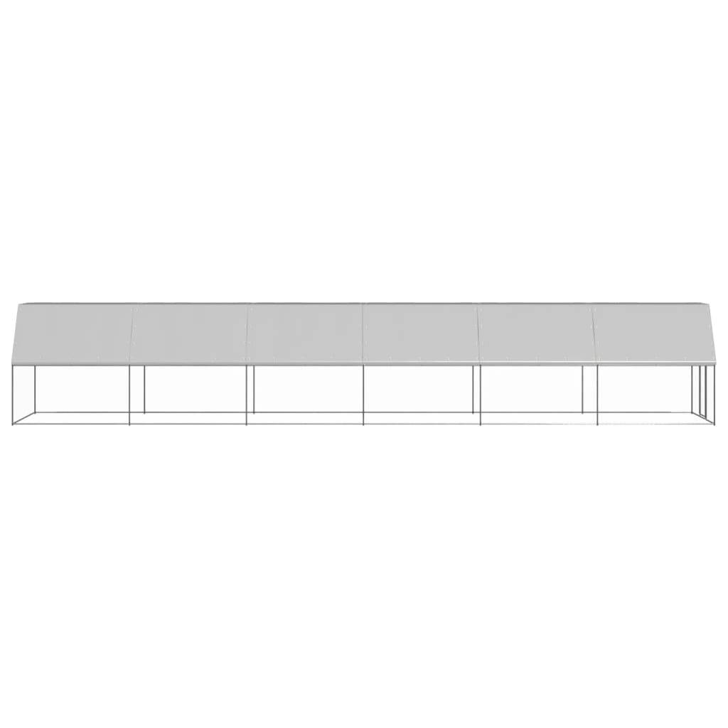 Enclos poulailler extérieur 2x12x2 m acier galvanisé avec bâche de toit – ComfortXL Outdoor Living - Image 3