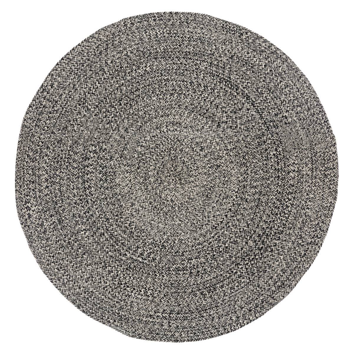 Atmosphera - Tapis décoratif rond en Coton bicolore Noir et Beige lin D 120 cm - Imagen 1