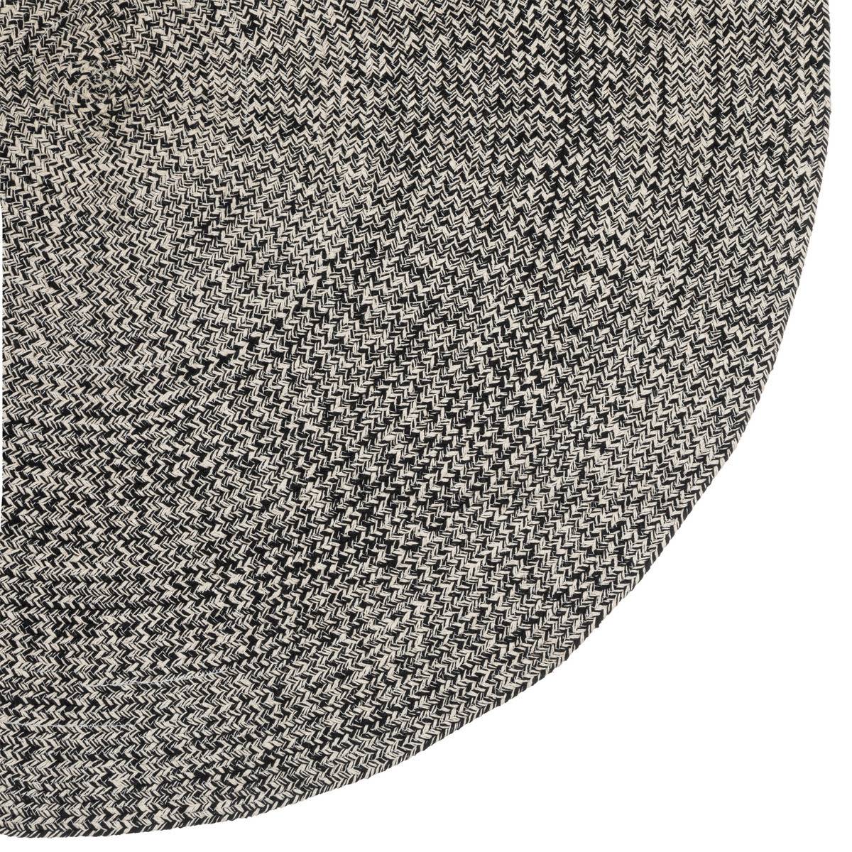 Atmosphera - Tapis décoratif rond en Coton bicolore Noir et Beige lin D 120 cm - Imagen 2