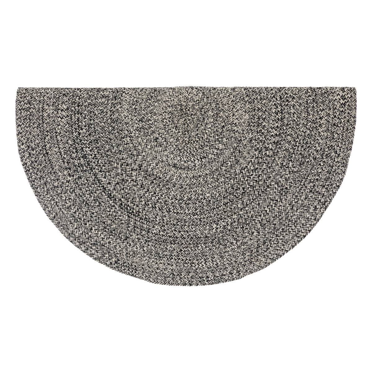 Atmosphera - Tapis décoratif rond en Coton bicolore Noir et Beige lin D 120 cm - Imagen 3