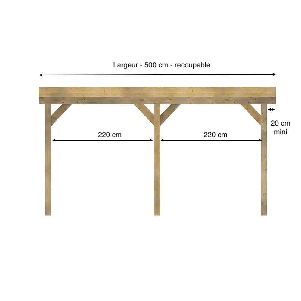 Structure Terrasse Bois Pilotis en Kit - 5x4,20m - 33,6 m2 - Solives + Poteaux - Sapin Traité Autoclave - Personnalisable - Image 2