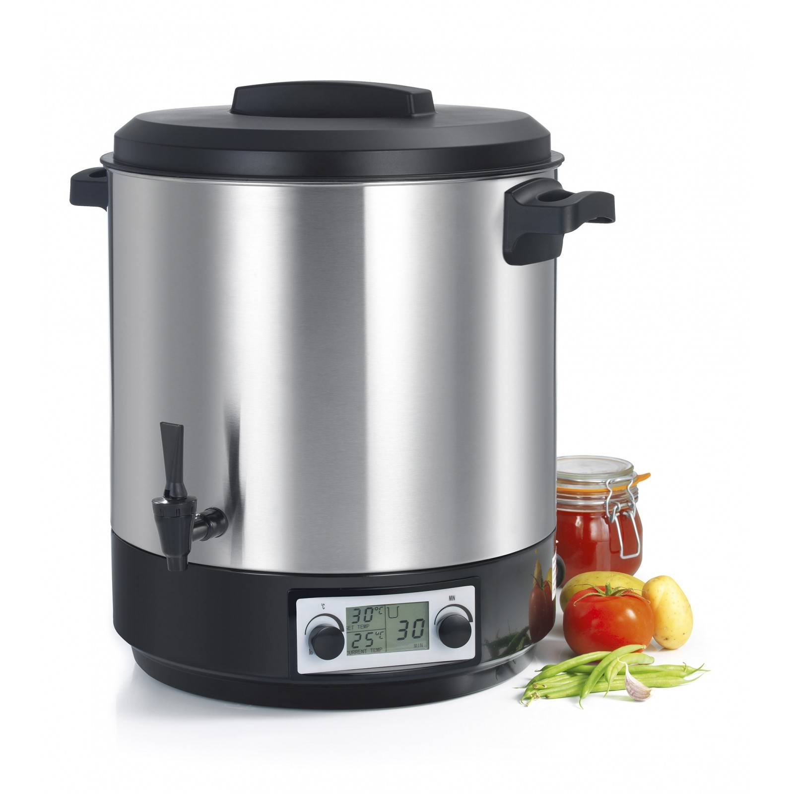 Robby - Stérilisateur de bocaux électrique cuve inox avec écran lcd robinet et minuteur 31l 2000w STERI PRO INOX XL LCD Robby - Imagen 2