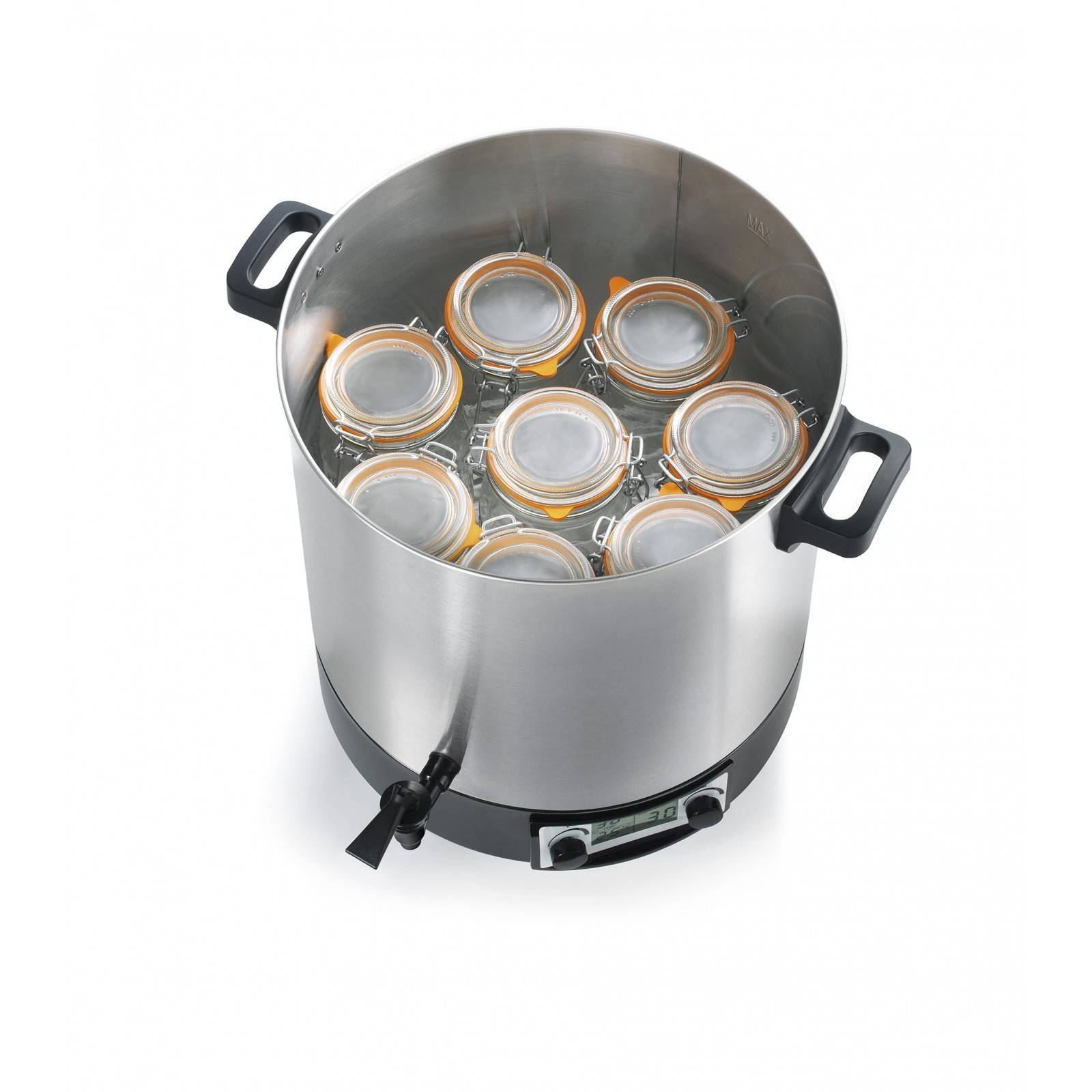 Robby - Stérilisateur de bocaux électrique cuve inox avec écran lcd robinet et minuteur 31l 2000w STERI PRO INOX XL LCD Robby - Imagen 3