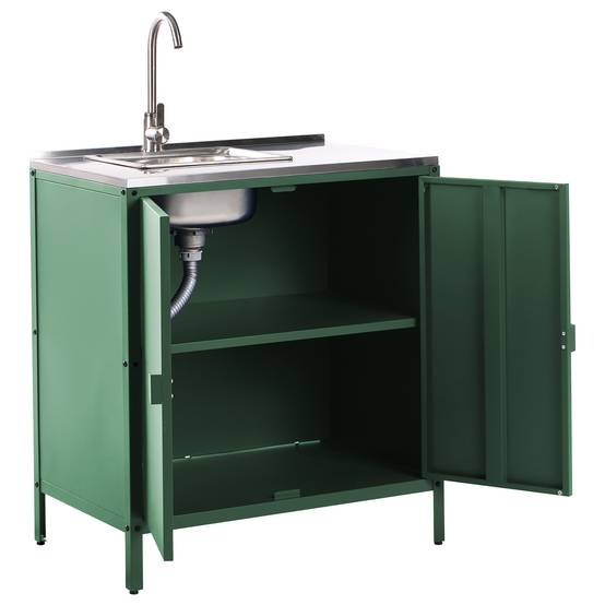 Beliani - Cuisine de jardin Acier Vert VILAMA - 80x50x90- Beliani - Image 4