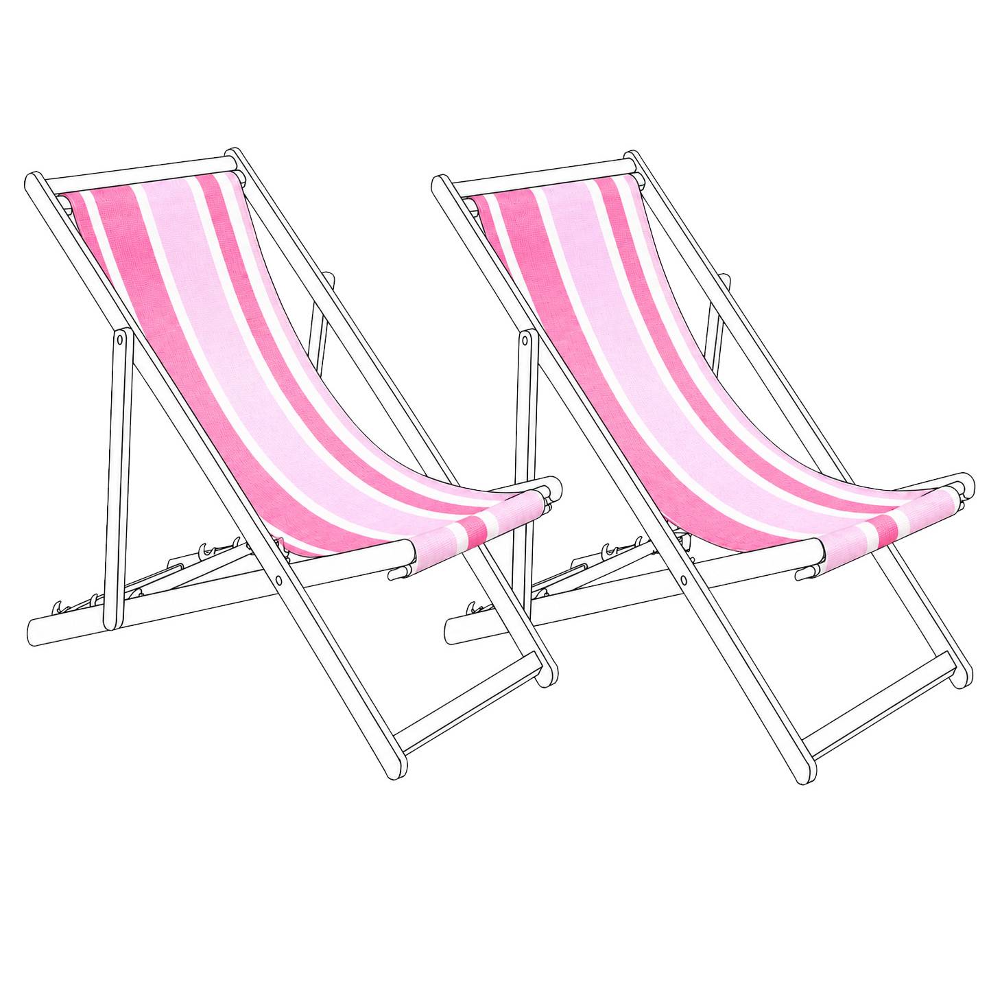 Beliani - Toile pour transat et chilienne Polyester Rose ANZIO/AVELLINO - 44x113x1- Beliani - Image 2
