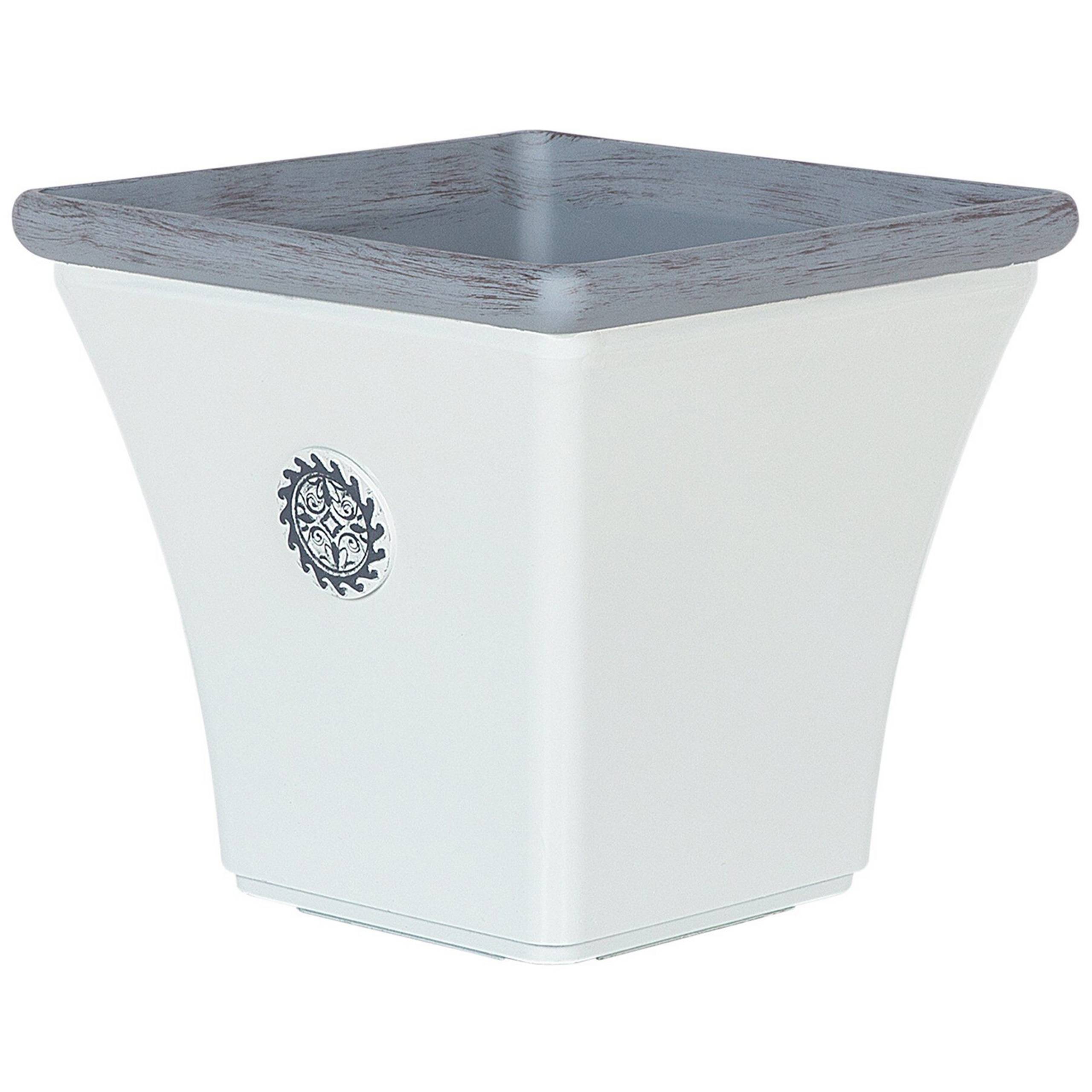 Beliani - Cache-Pots Blanc et Bleu en Fibre d'Argile et de Verre 43 x 43 x 39 cm Pot de Fleurs Elégant au Design Traditionnel Lot de 2 - Imagen 5