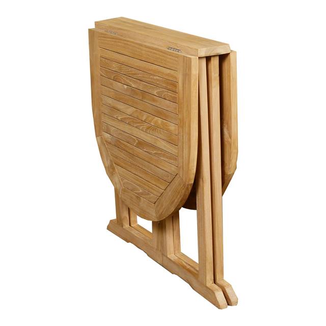 Table pliante ovale en teck massif Manoï pour balcon - TECK'Attitude - Imagen 7
