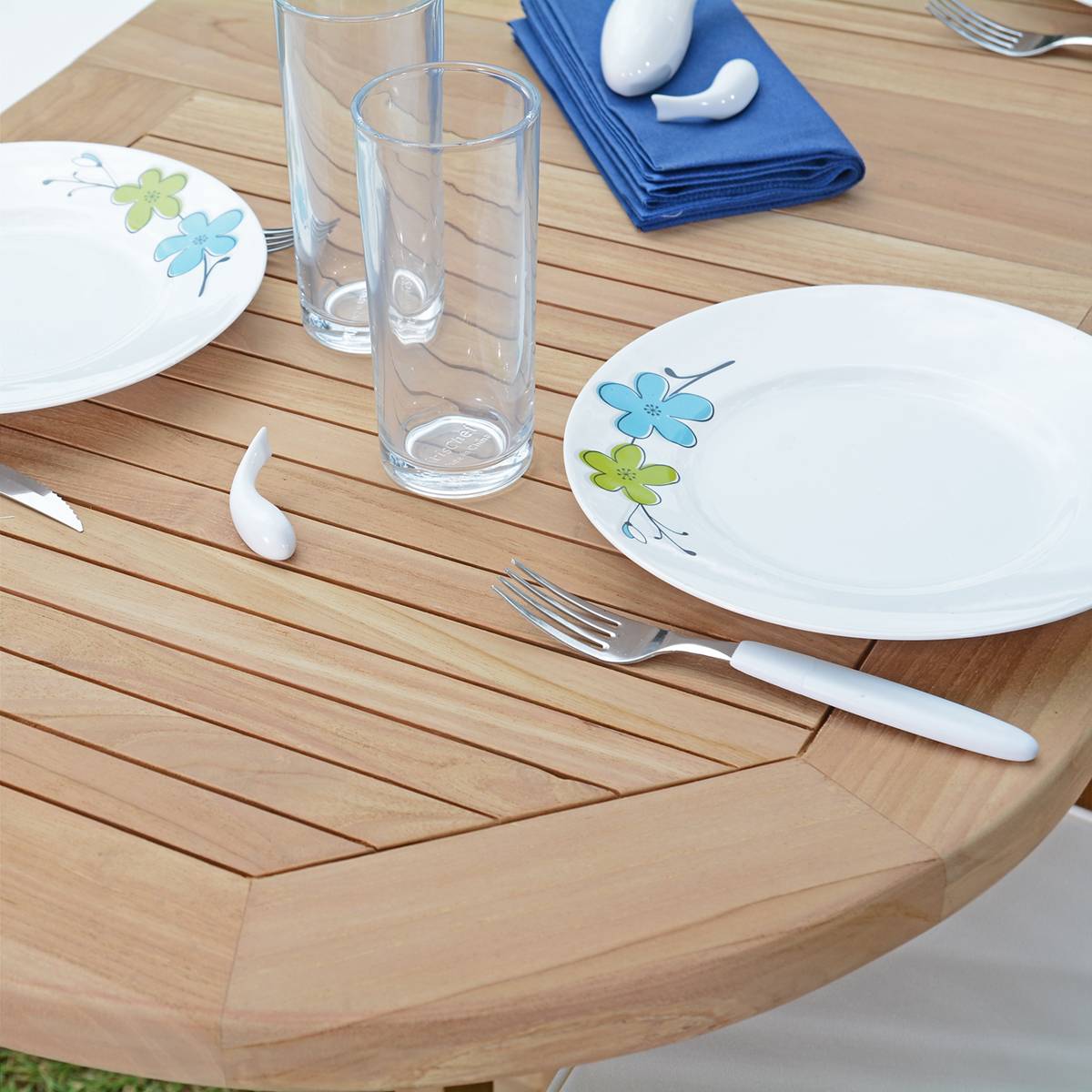 Table pliante ovale en teck massif Manoï pour balcon - TECK'Attitude - Imagen 5