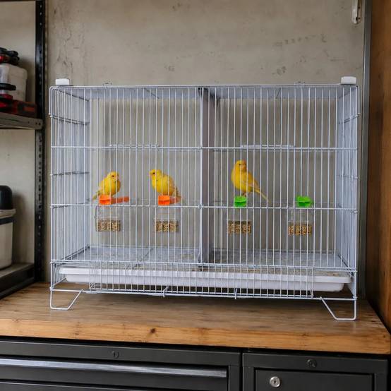 Lot de 3 cages d'élevage oiseaux équipées et superposables avec clips - Image 6