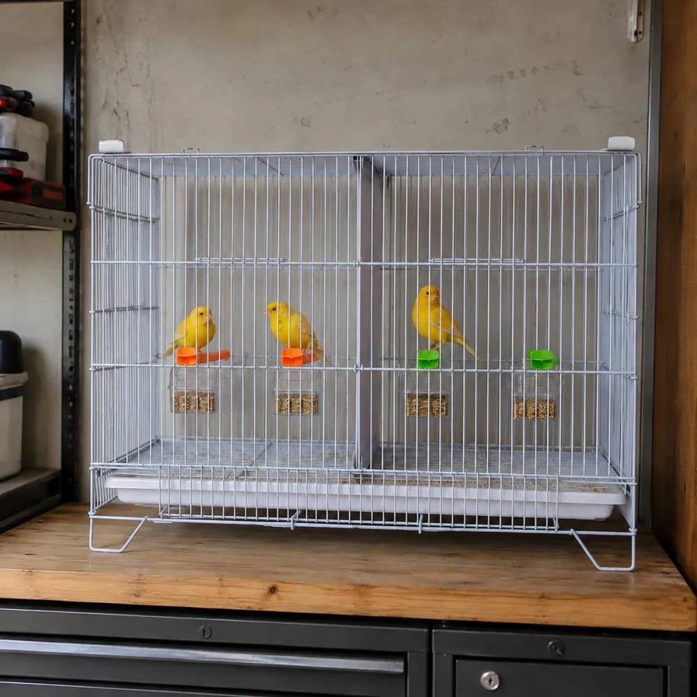Lot de 3 cages d'élevage oiseaux équipées et superposables avec clips - Image 6