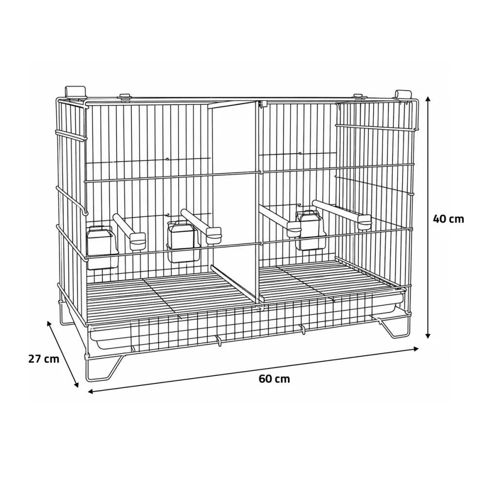 Lot de 3 cages d'élevage oiseaux équipées et superposables avec clips - Image 7