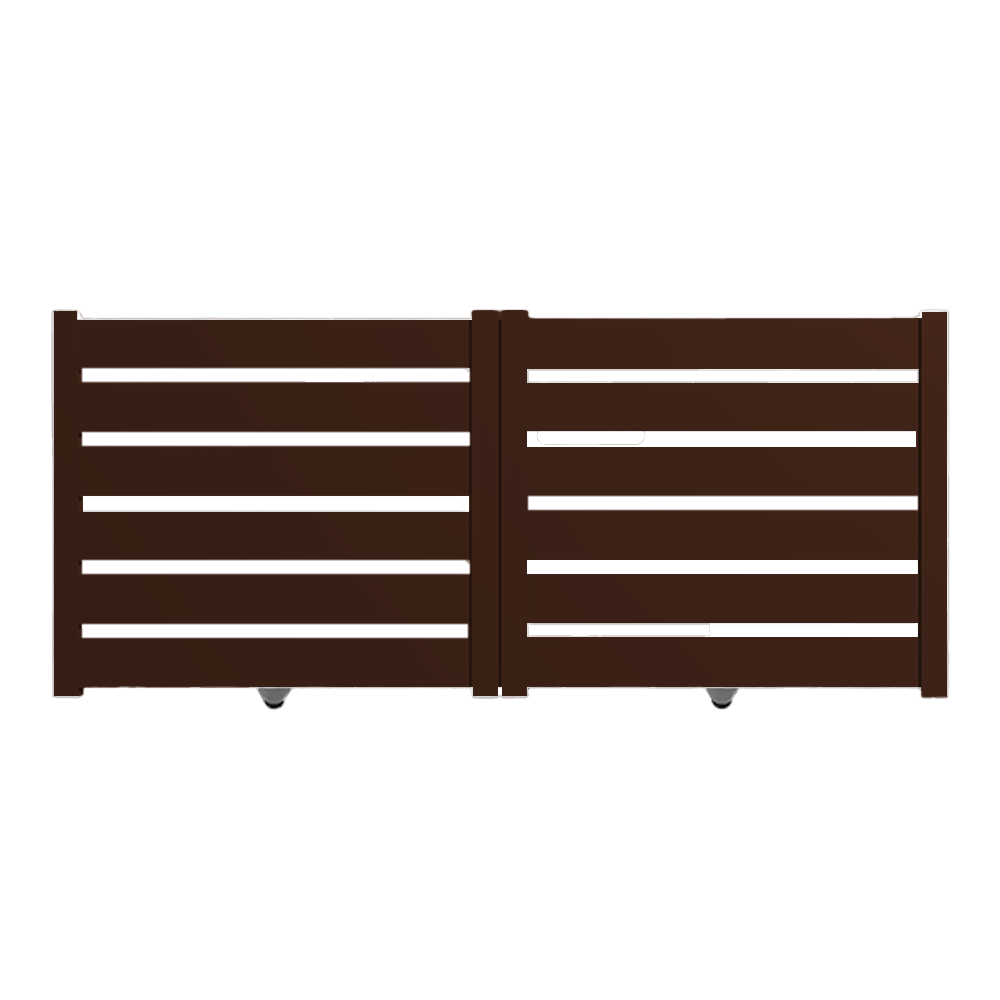 Portail Packit - Portail alu coulissant SAH en kit dim. L.4000 (entre piliers) X H.1500 mm  Marron (RAL 1247)