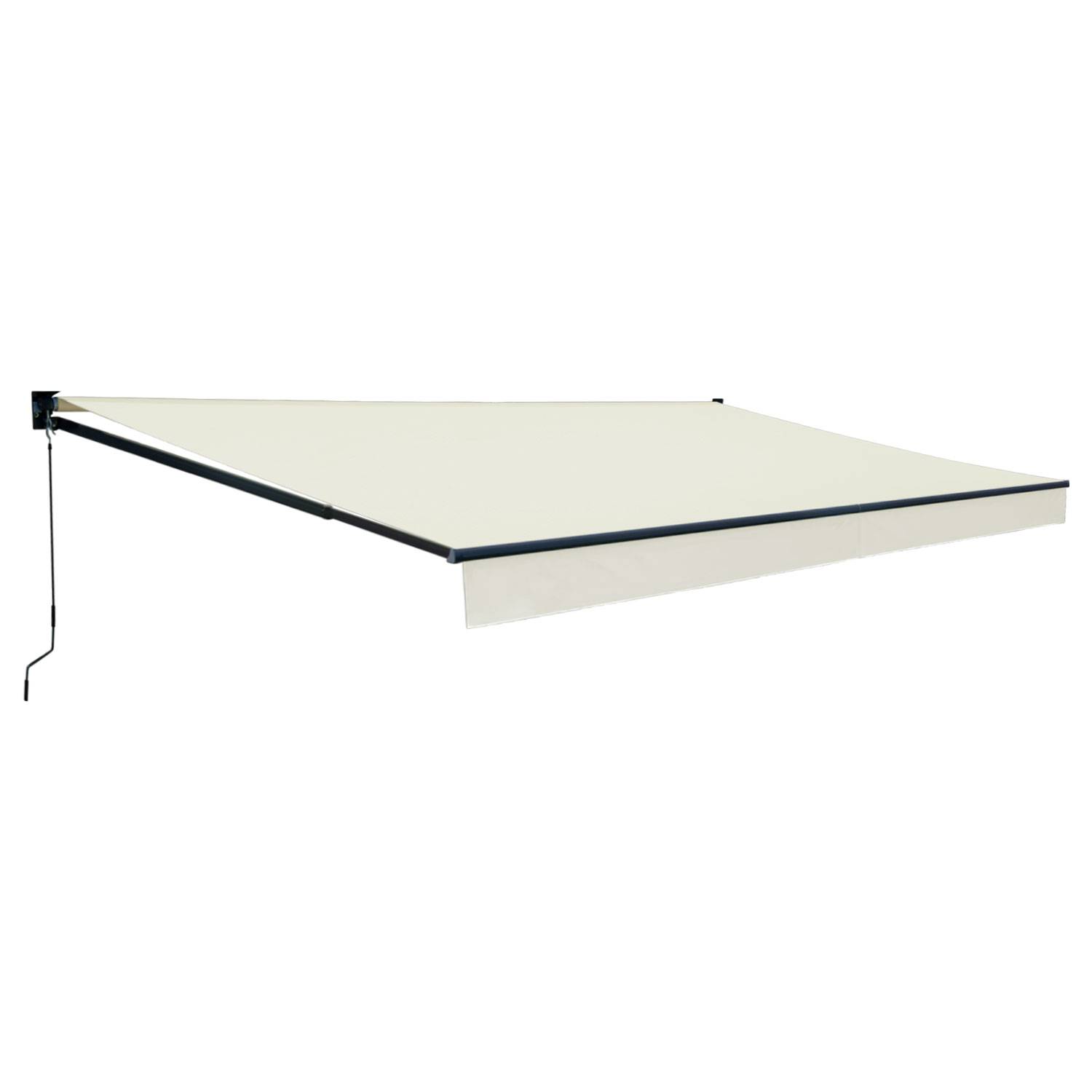 Store banne SAULE 3,95 × 3m - Toile beige et structure grise - HAPPY GARDEN - Image 1