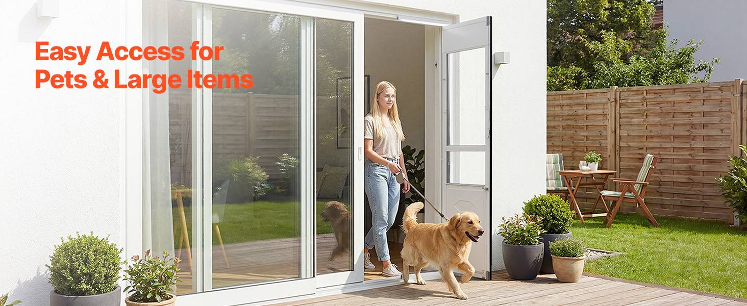 VEVOR Chatière pour Porte Coulissante en Verre Ouverture Pivotante Taille XL - Image 9