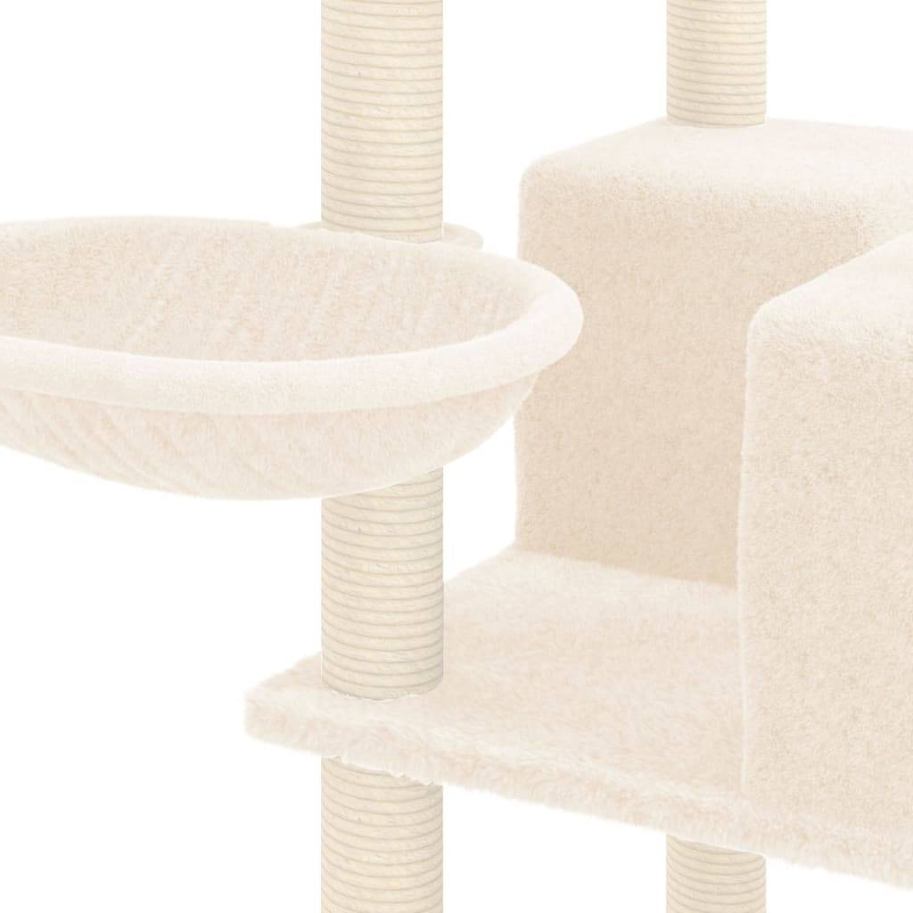 Vidaxl - Arbre à chat avec griffoirs en sisal Crème 167 cm vidaXL 171609 - Imagen 4