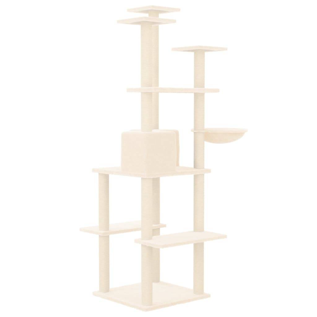 Vidaxl - Arbre à chat avec griffoirs en sisal Crème 167 cm vidaXL 171609 - Imagen 6