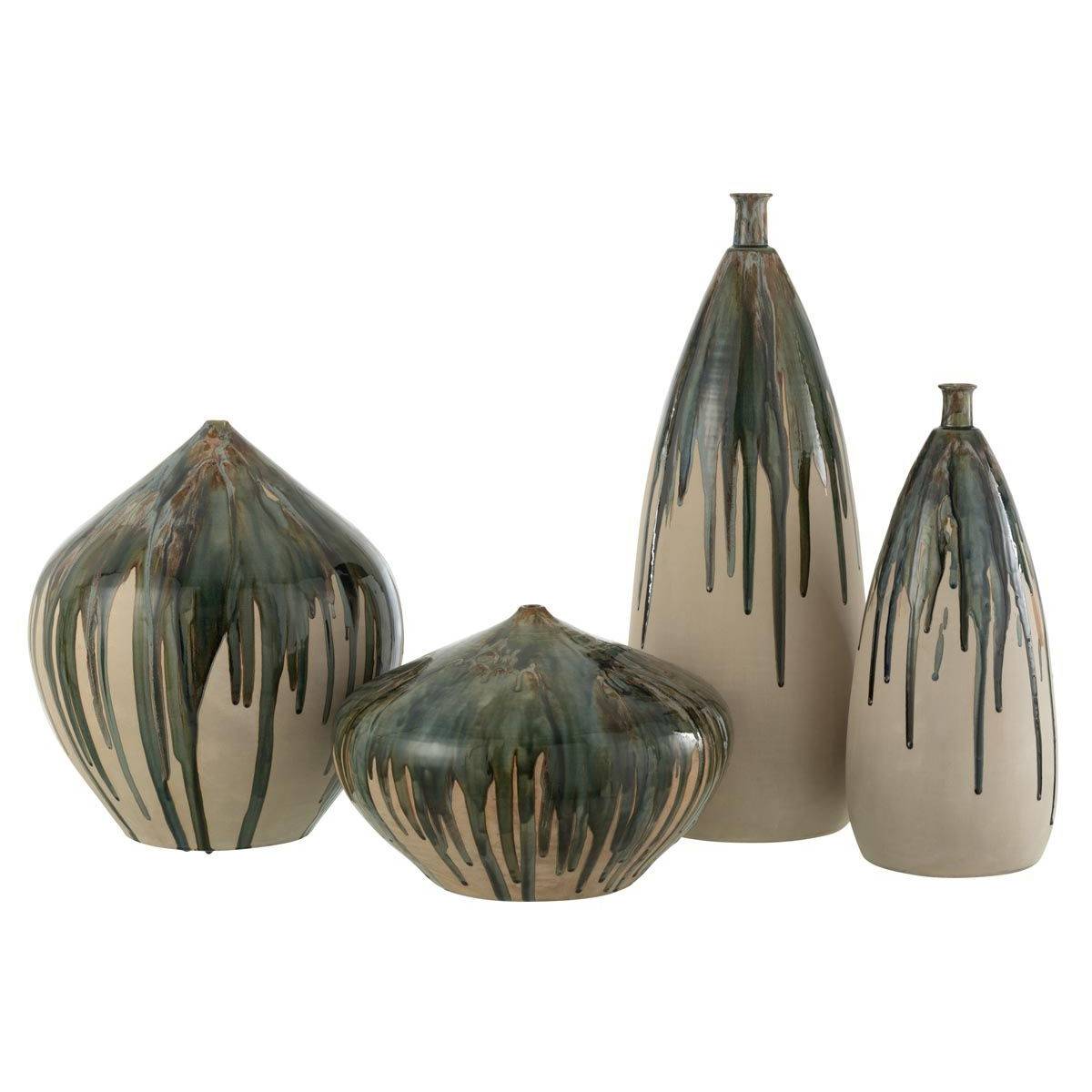 J-Line - Vase Haut en Céramique "Peinture" 45cm Vert - Image 3