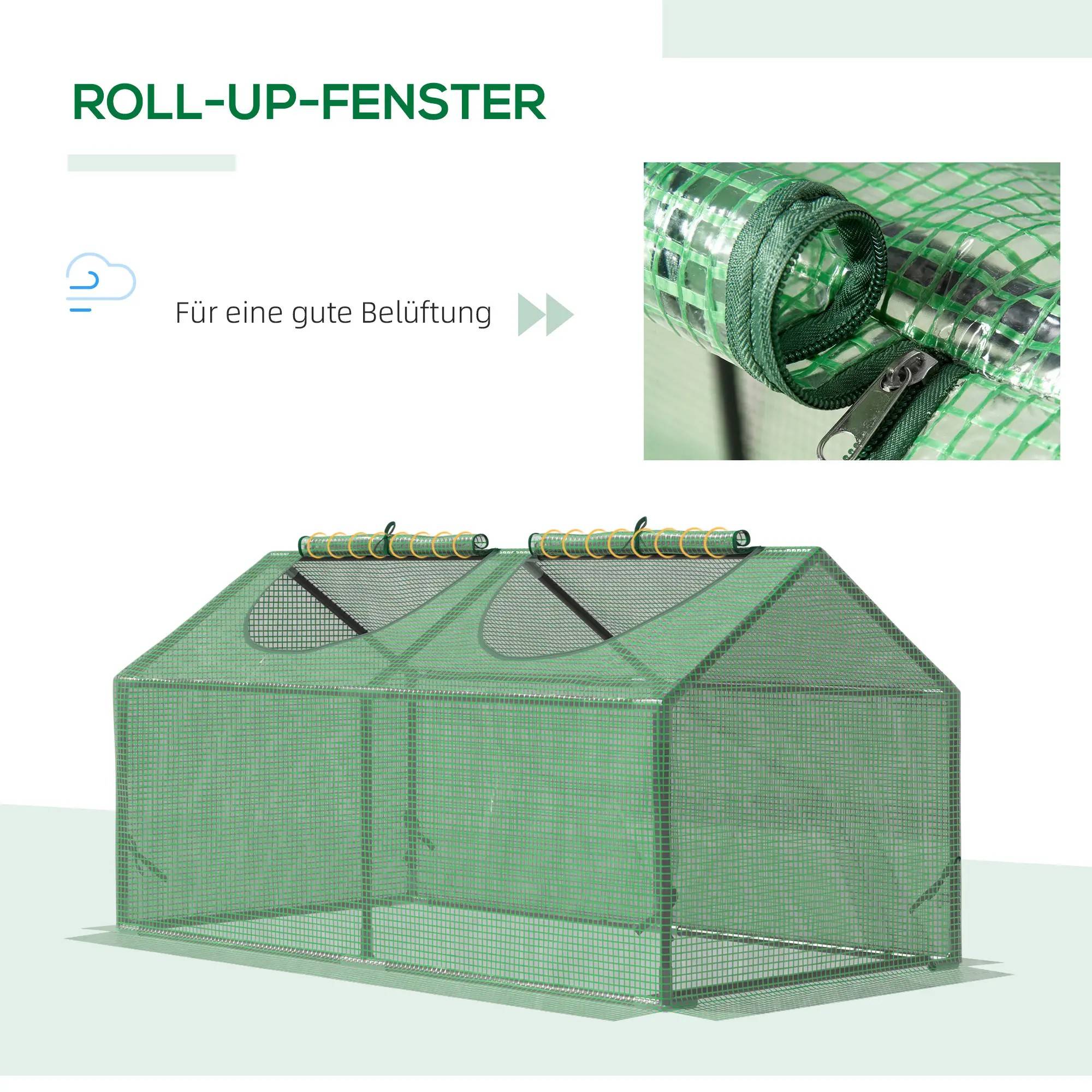 Mini Serre Tunnel Jardin Acier PE pour Tomates Protection Hivernage 120x60x60cm Vert - ComfortXL Outdoor Living - Image 5