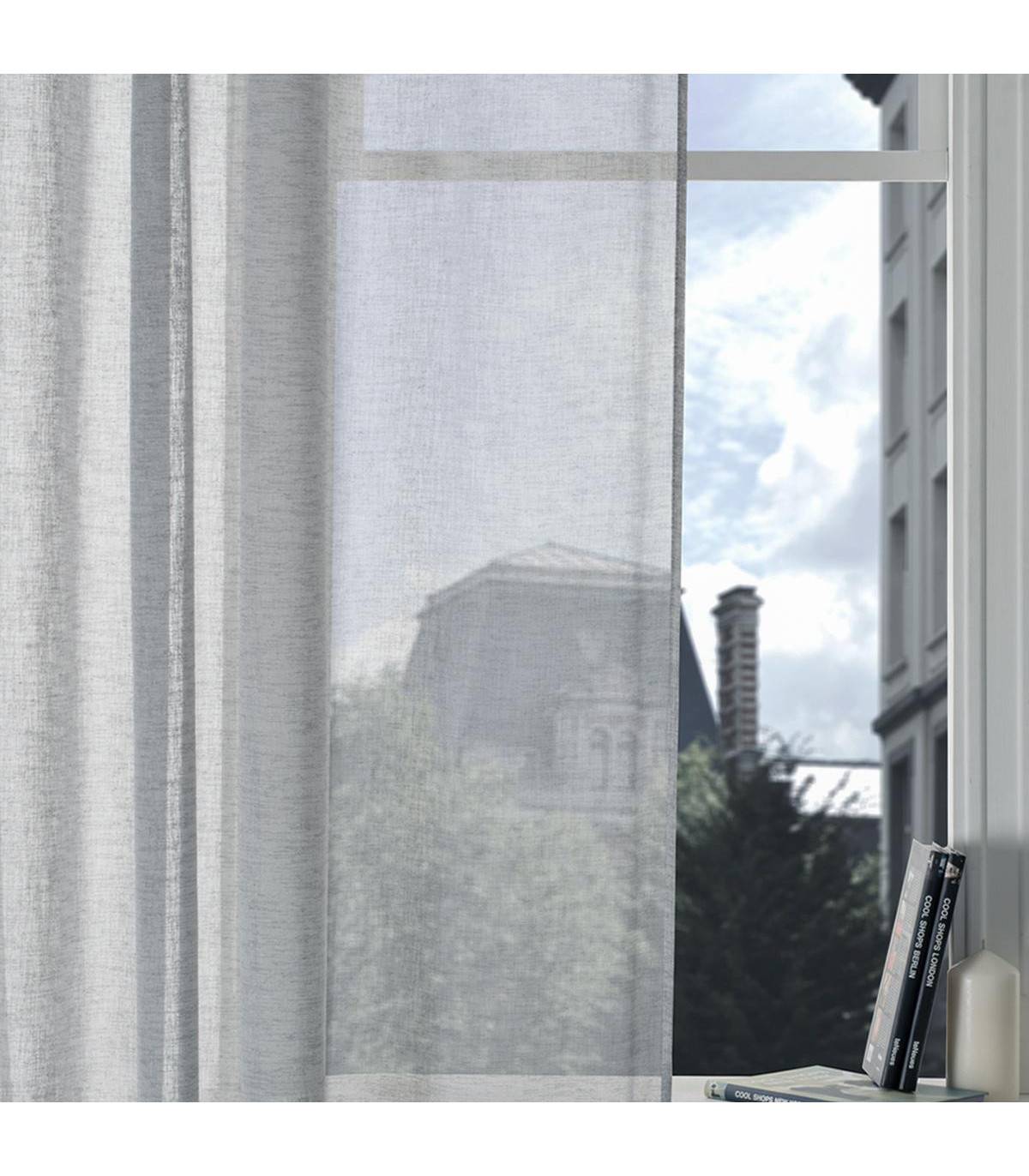 Voilage à œillets Gris 140 x 240 cm - Imagen 4