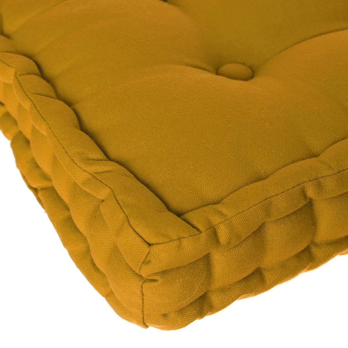 Atmosphera - Coussin de sol jaune 40x40cm - Atmosphera Créateur d'intérieur - Image 3