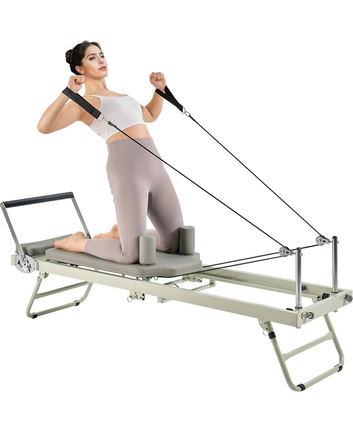 VEVOR Reformer Pilates pliable, charge 181,44 kg, double résistance. Kit pour débutants, avancés. - Image 1