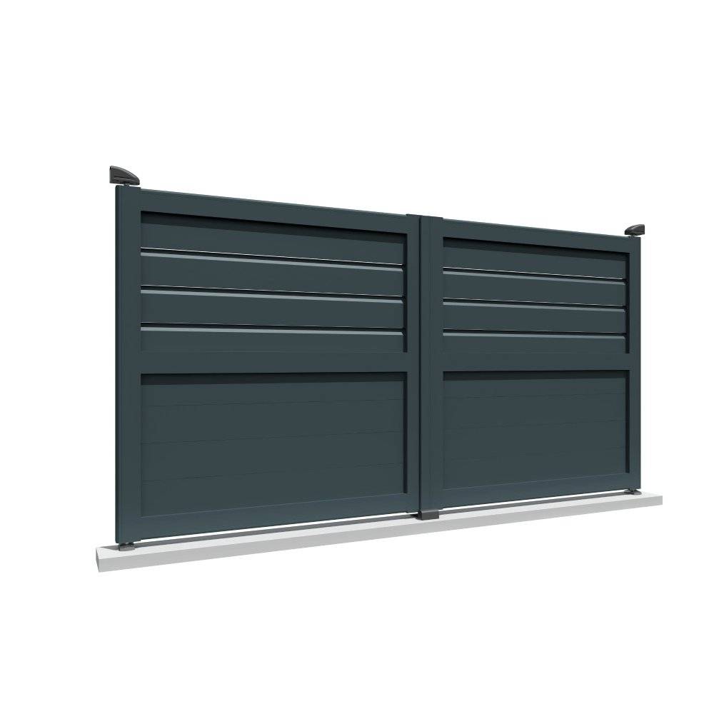 Intersun - Portail battant mixte L 3500 x H 1745 mm (Gris Anthracite) - INTERSUN - Imagen 1