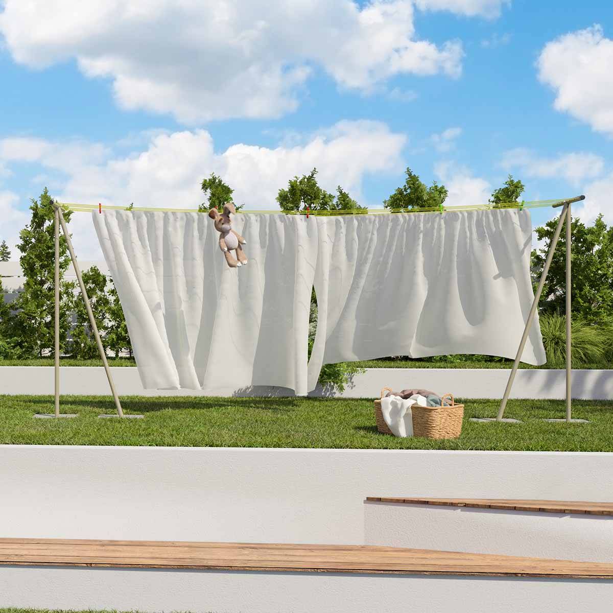 Trigano Jardin - Etendoir à linge Windy Sable - 60m de fil - Image 1