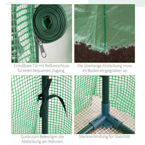 Serre Balcon Acier Plastique Hivernage Semis 100x50x150cm Vert - ComfortXL Outdoor Living - Image 5