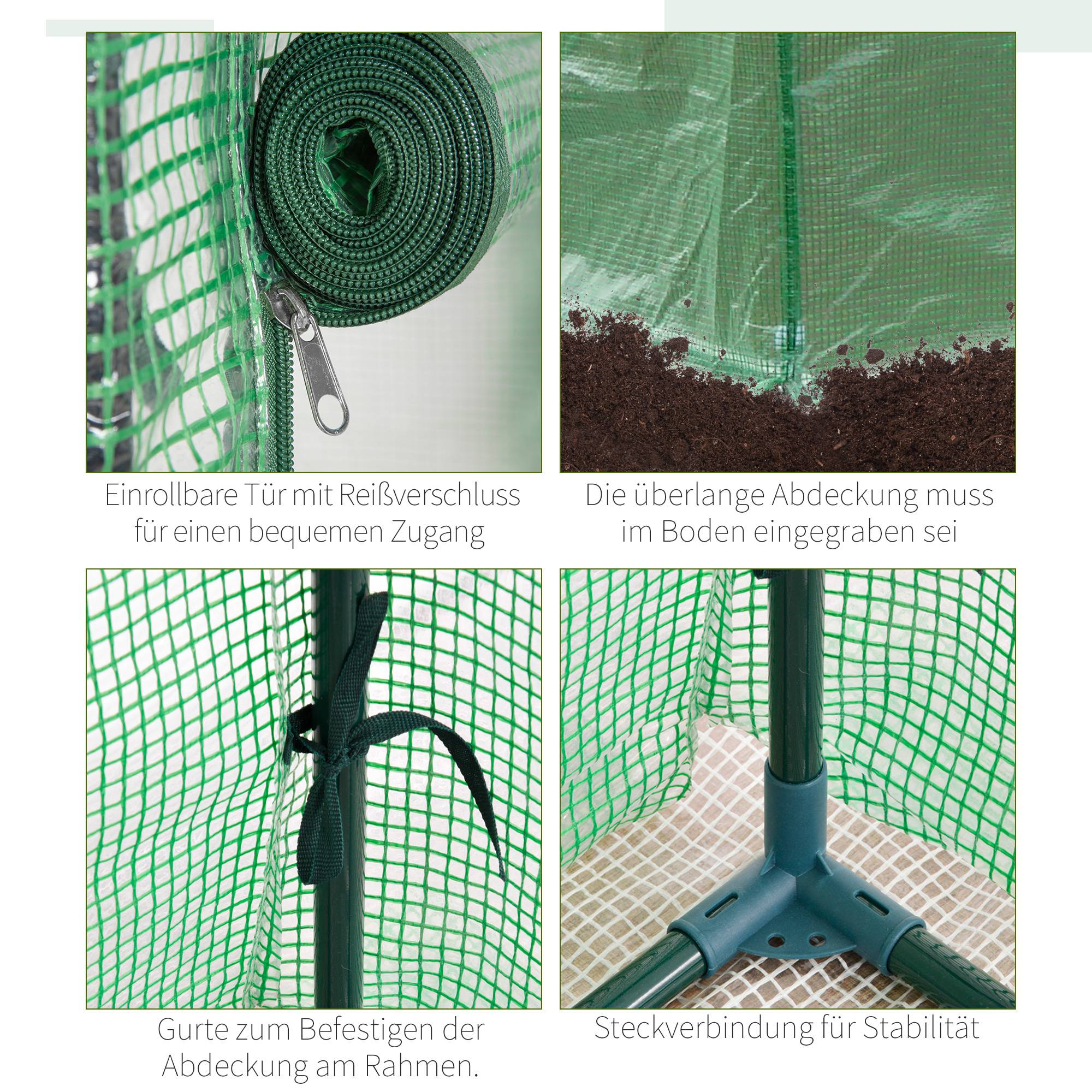 Serre Balcon Acier Plastique Hivernage Semis 100x50x150cm Vert - ComfortXL Outdoor Living - Image 5
