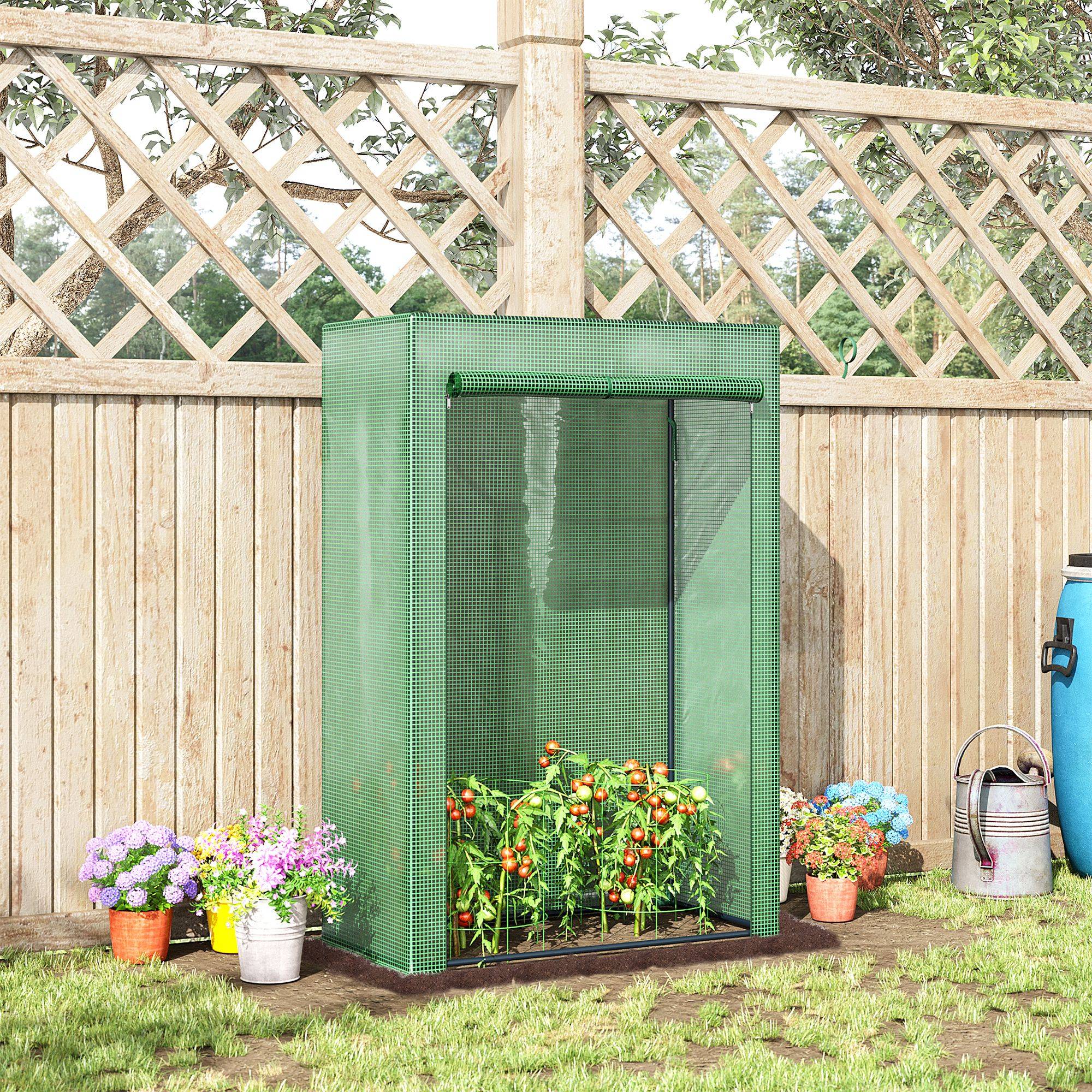 Serre Balcon Acier Plastique Hivernage Semis 100x50x150cm Vert - ComfortXL Outdoor Living - Image 1