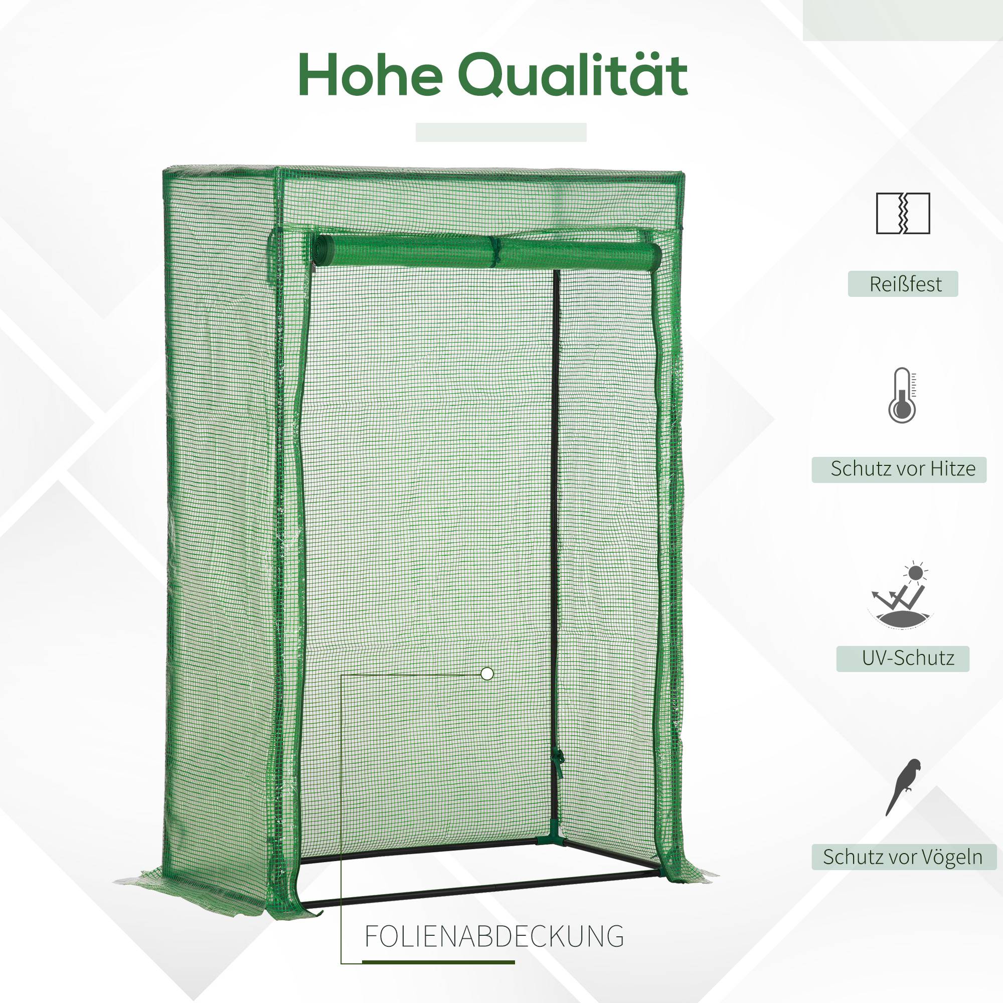 Serre Balcon Acier Plastique Hivernage Semis 100x50x150cm Vert - ComfortXL Outdoor Living - Image 4