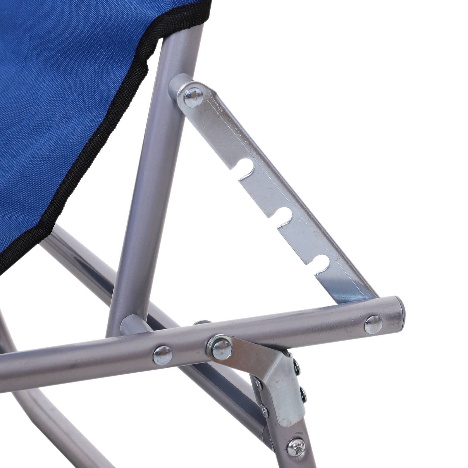 Outsunny - Transat Bain de Soleil Chaise Longue Pliante 187x58x36cm Dossier Inclinable Multi-positions Pare-Soleil Réglable bleu - Outsunny - Image 6