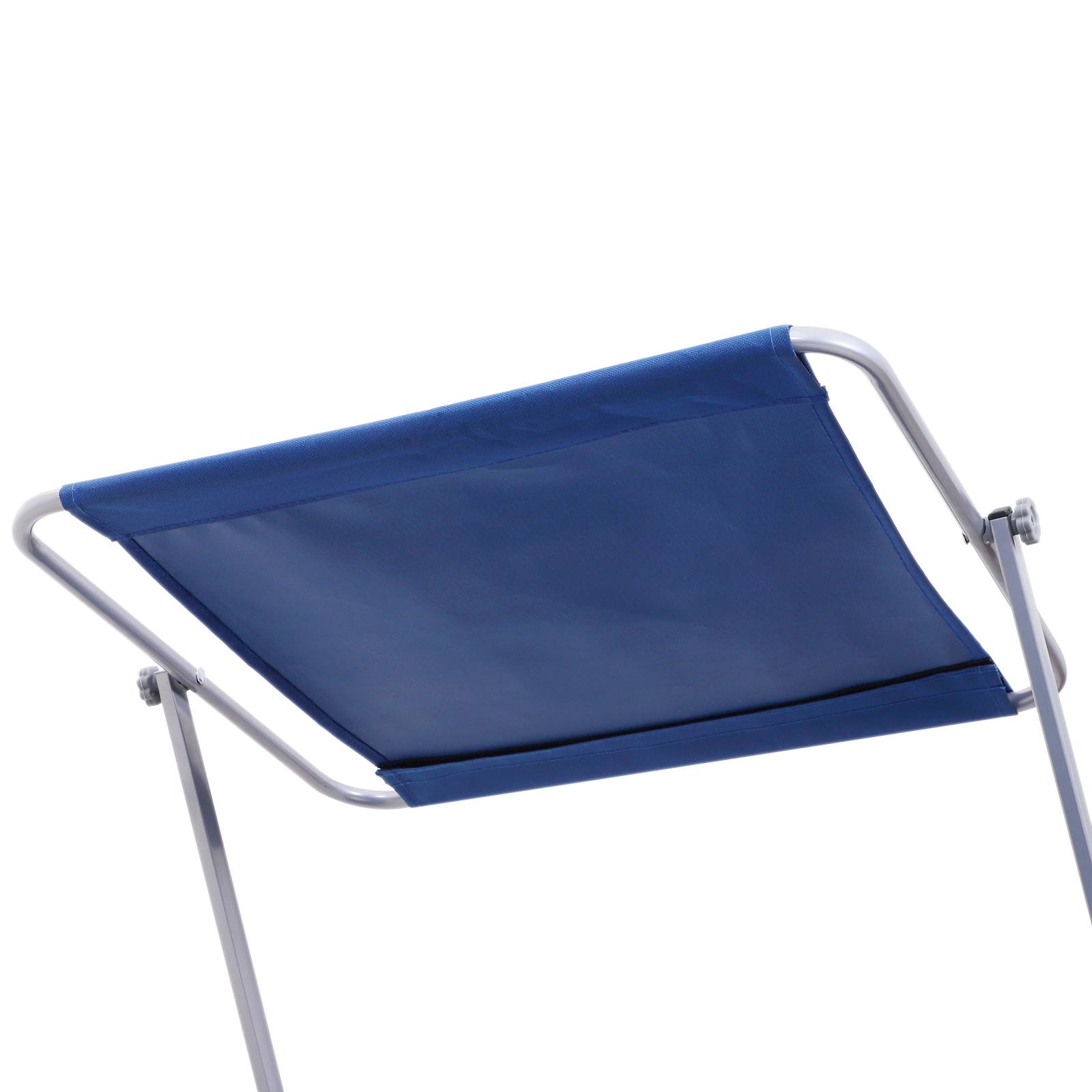 Outsunny - Transat Bain de Soleil Chaise Longue Pliante 187x58x36cm Dossier Inclinable Multi-positions Pare-Soleil Réglable bleu - Outsunny - Image 5