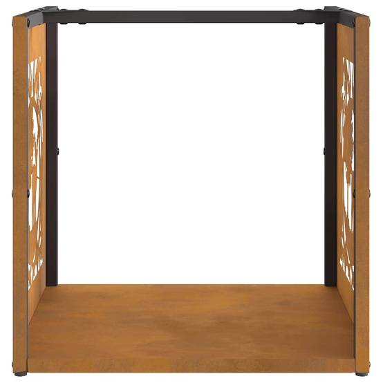 Casier à Bois Design Carré 40 cm en Acier Corten pour Jardin ou Salon – ComfortXL Outdoor Living - Image 6