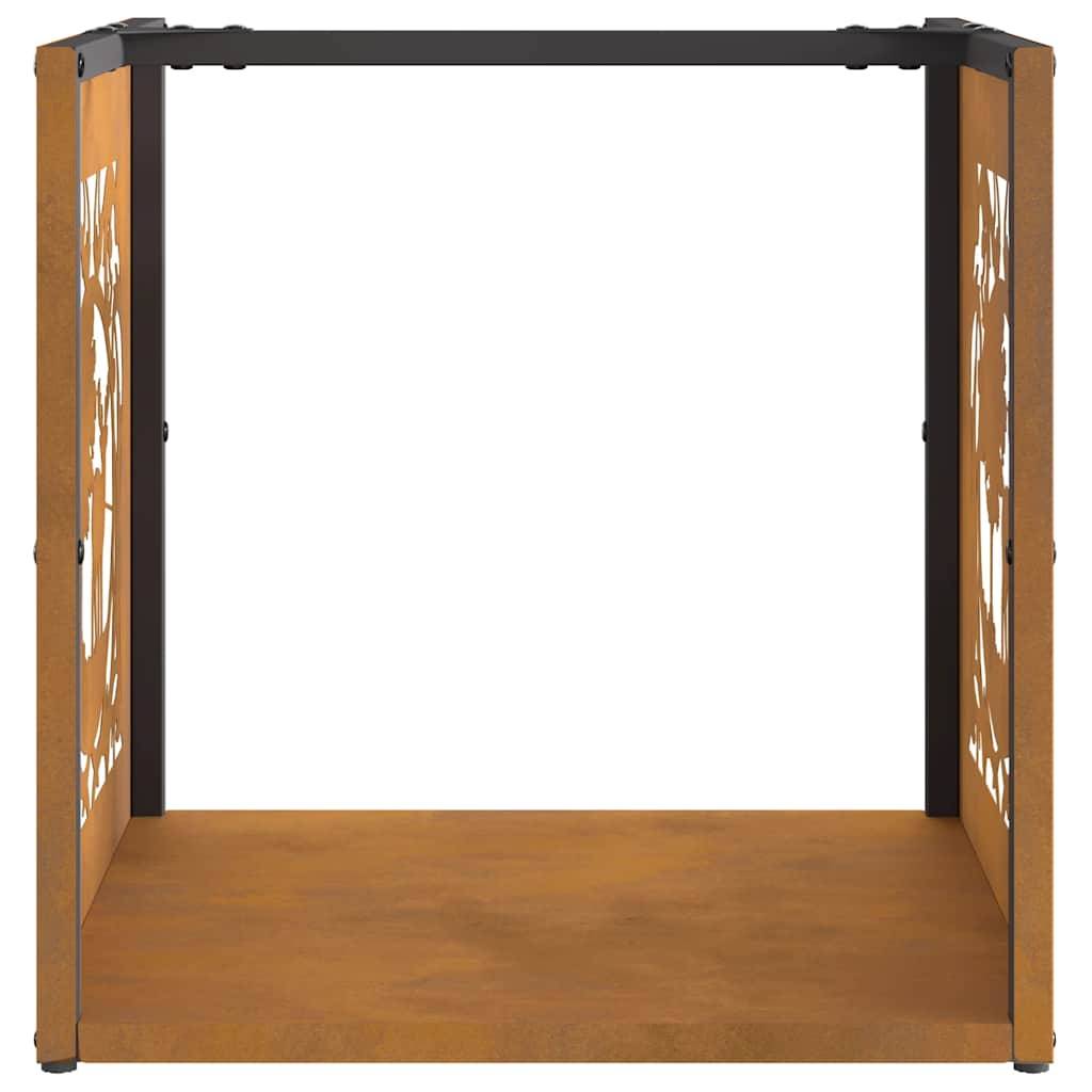 Casier à Bois Design Carré 40 cm en Acier Corten pour Jardin ou Salon – ComfortXL Outdoor Living - Image 6