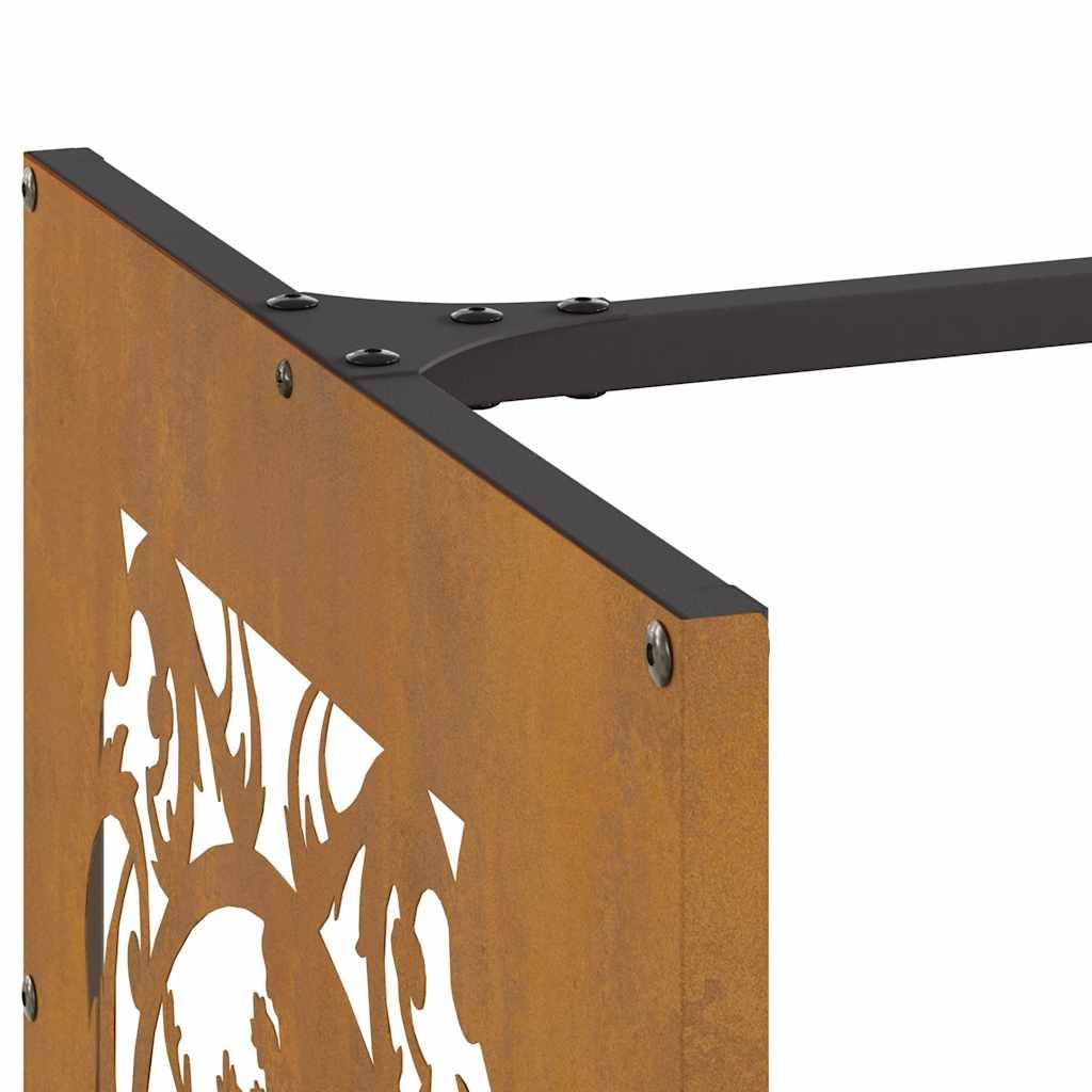 Casier à Bois Design Carré 40 cm en Acier Corten pour Jardin ou Salon – ComfortXL Outdoor Living - Image 9
