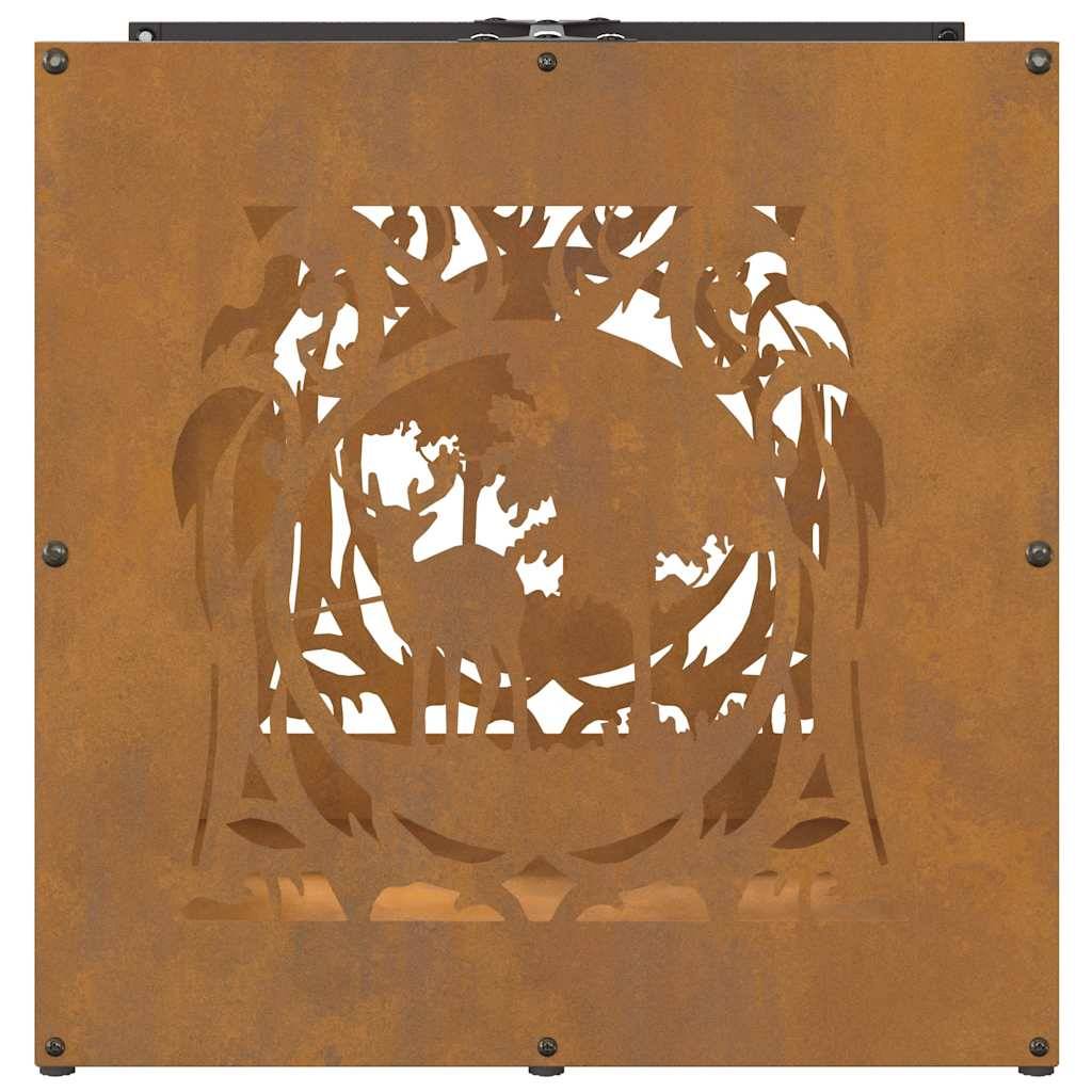 Casier à Bois Design Carré 40 cm en Acier Corten pour Jardin ou Salon – ComfortXL Outdoor Living - Image 7